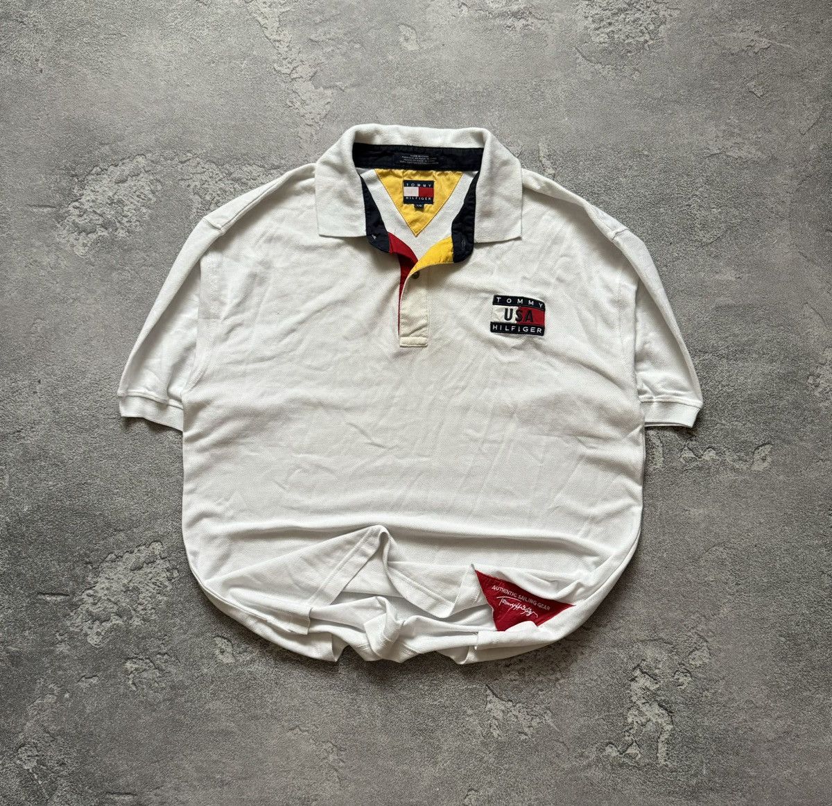 Tommy Hilfiger × Vintage Tommy Hilfiger XL vintage USA 🇺🇸 polo tee T-shirt rugby Size US XL / EU 56 / 4 - 1 Thumbnail