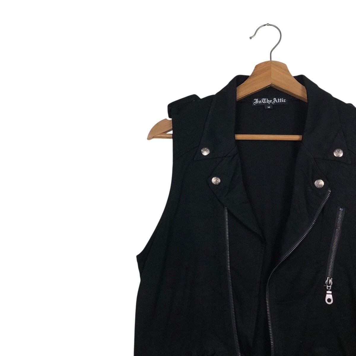 Hysteric Glamour 📌Rich Black Double Collar Tank Top Punk Design In The Attic Size US M / EU 48-50 / 2 - 8 Thumbnail