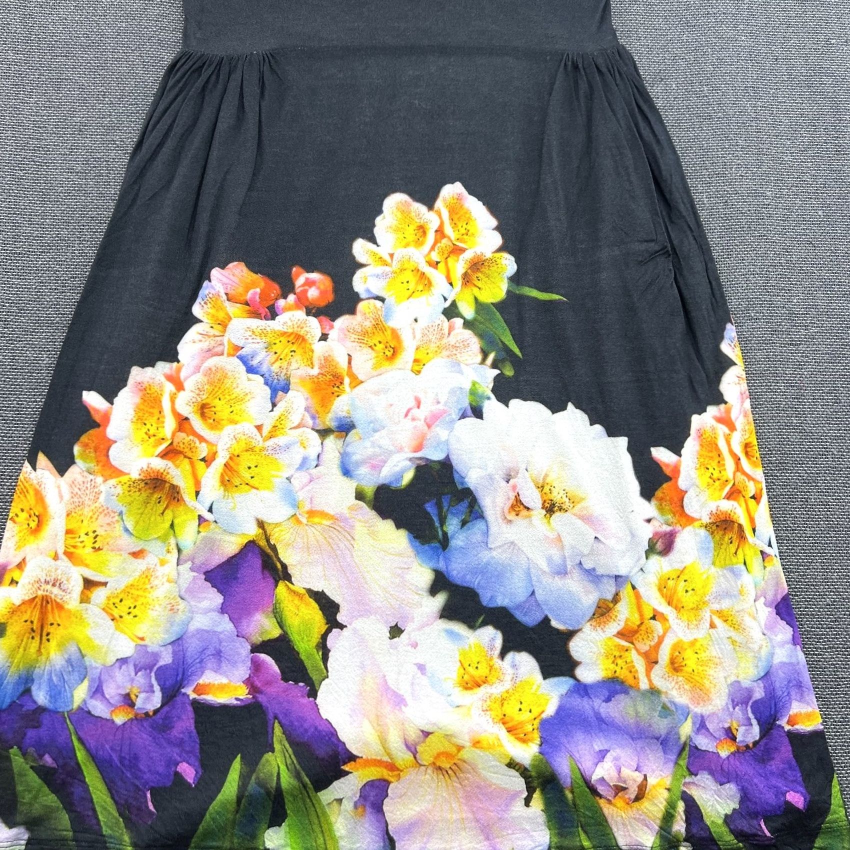 Vintage Cavalli Class Vintage Womens Floral Dress US Size 6 Black Midi V-Neck - Short Sleeve Size M / US 6-8 / IT 42-44 - 3 Thumbnail