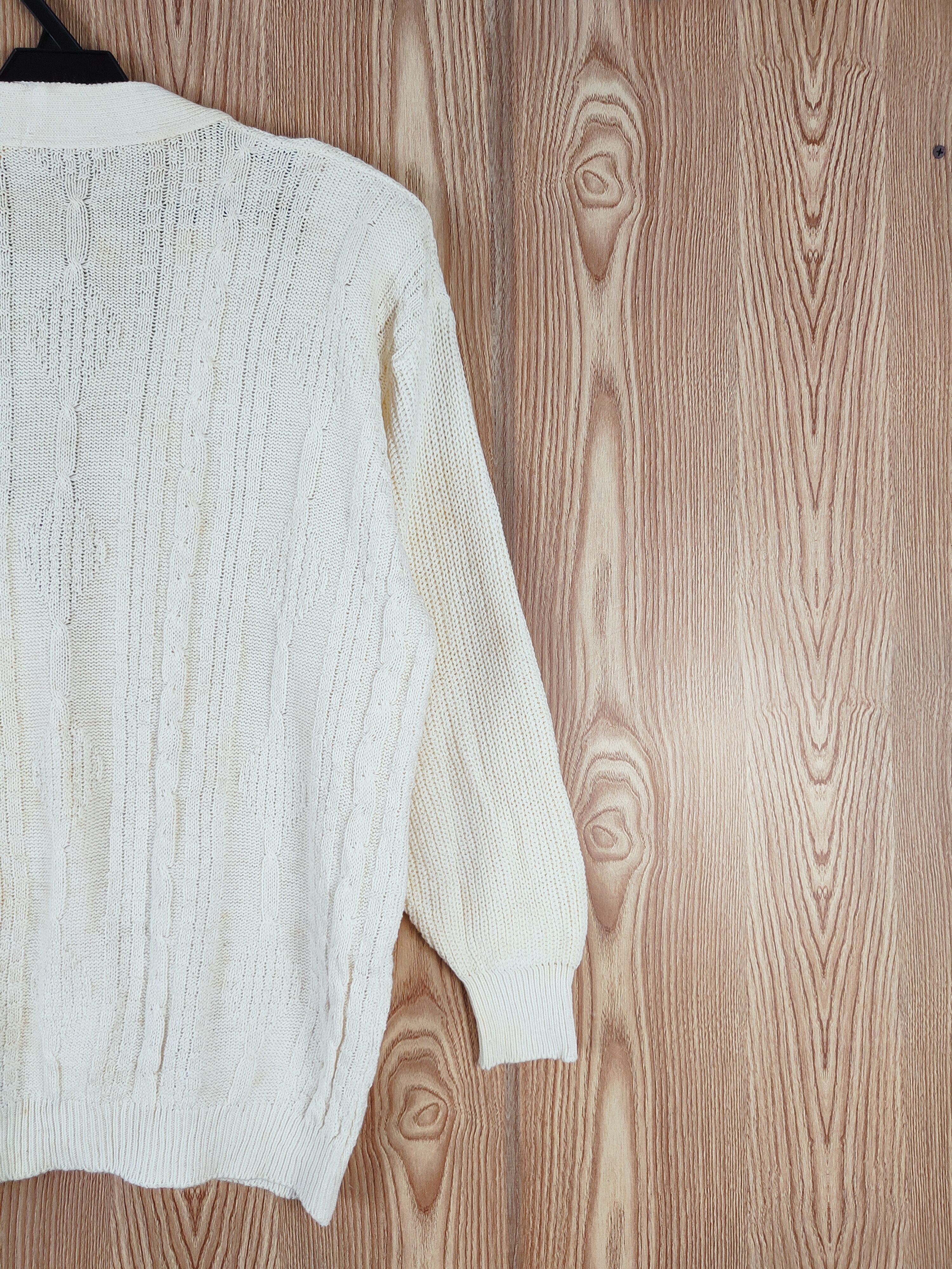 Aran Isles Knitwear × Japanese Brand Japanese Brand Cream Knitwear Cardigan vintage #W 550 Size L / US 10 / IT 46 - 9 Thumbnail