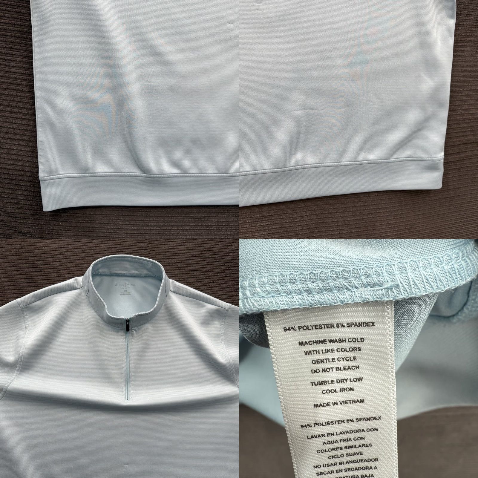 Vintage Hickey Freeman 1/4 Zip Pullover Men 2XL Blue Polyester Long Sleeve Activewear Golf Running Walking Outdoor Sports Shirt Size US XXL / EU 58 / 5 - 8 Thumbnail