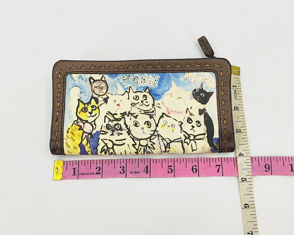 Japanese Brand MANHATTANER'S full leather long wallet cat graphic Size ONE SIZE - 13 Thumbnail