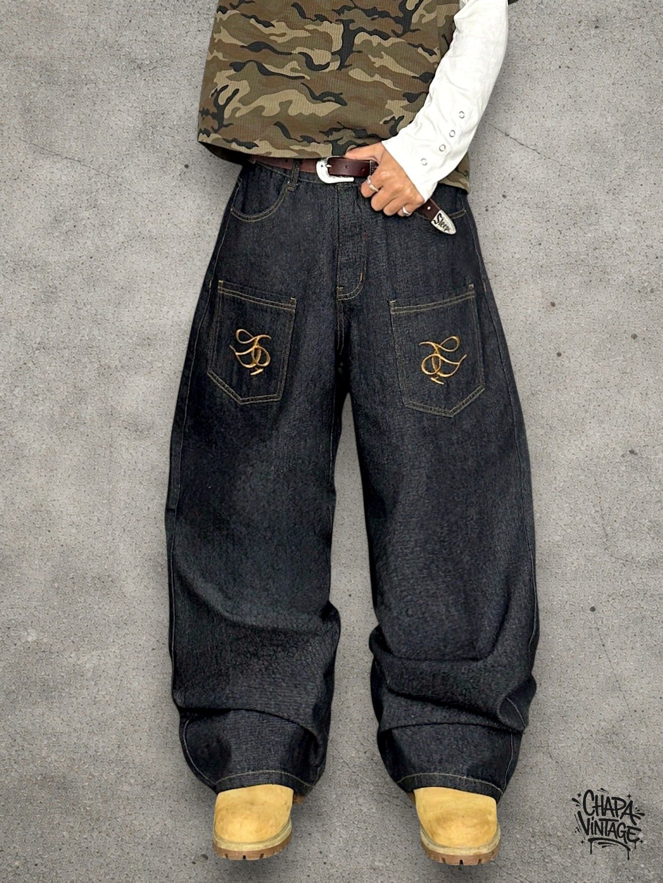 Vintage Baggy dark blue jeans Size US 32 / EU 48 - 3 Thumbnail