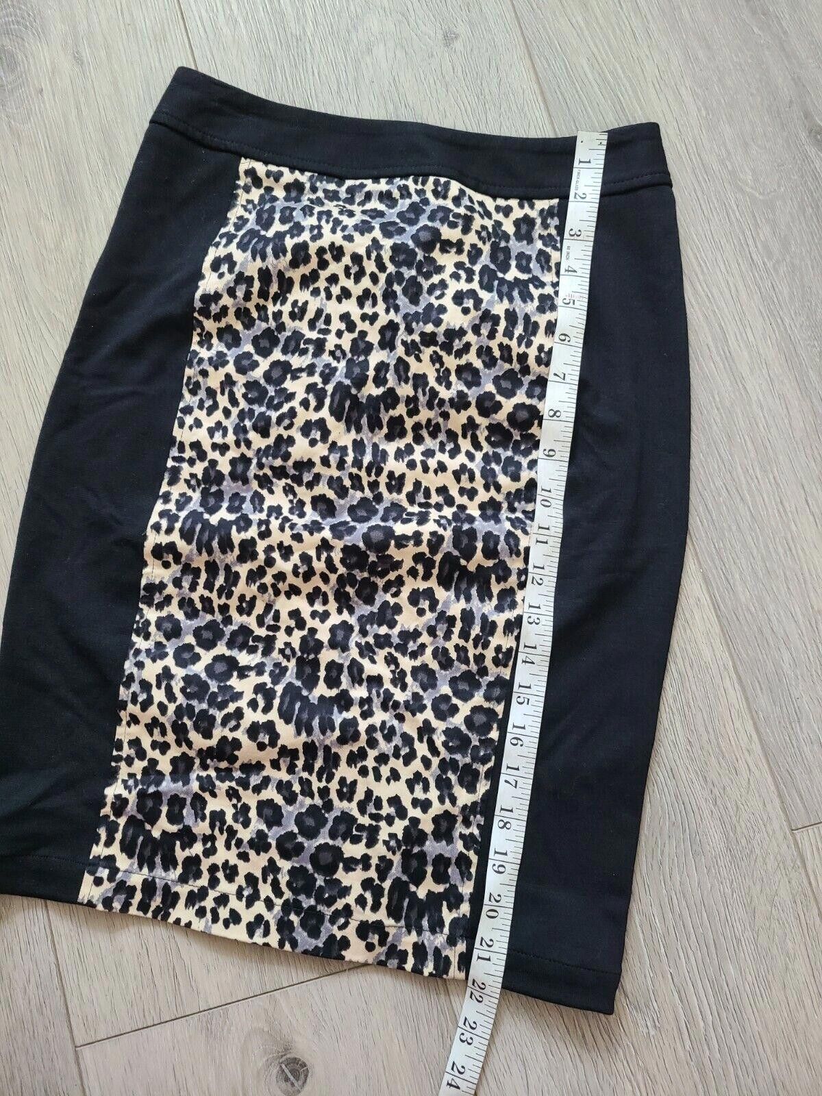 Designer 41 Hawthorn Skirt Pencil Leopard Stretch Straight Career Size 26" / US 2 / IT 38 - 7 Thumbnail