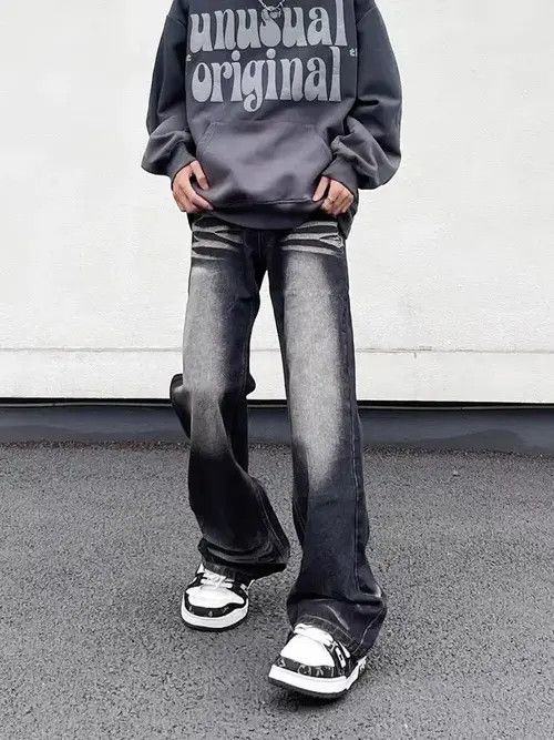 High Sport × Japanese Brand Vintage washed draped straight-leg jeans Size US 32 / EU 48 - 4 Thumbnail