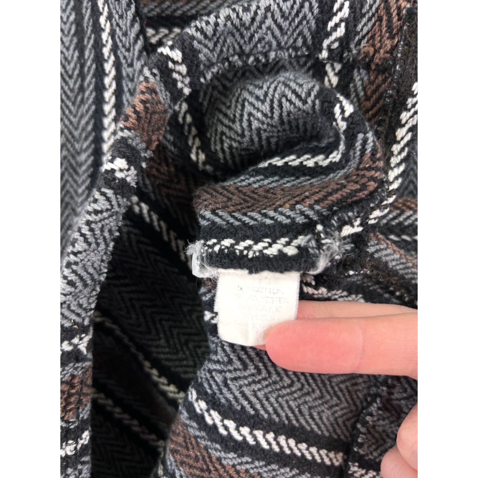 Vintage Retrofit Hoodie Men Adult Medium Brown Gray Acrylic Blend Drug Rug Poncho Mexico Size US M / EU 48-50 / 2 - 7 Thumbnail