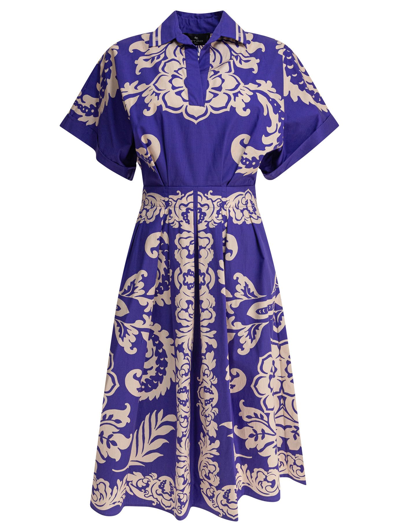ワンピース Etro Cotton Chemise Dress With Paisley Print Etro Cotton Chemise Dress With Paisley Print In Blue | ModeSens