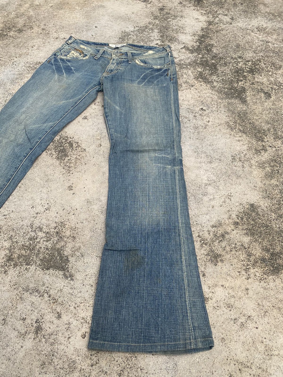 Japanese Brand Flare Jeans Jc Company Distressed Embroidered Skull Bootcut Size US 30 / EU 46 - 2 Thumbnail