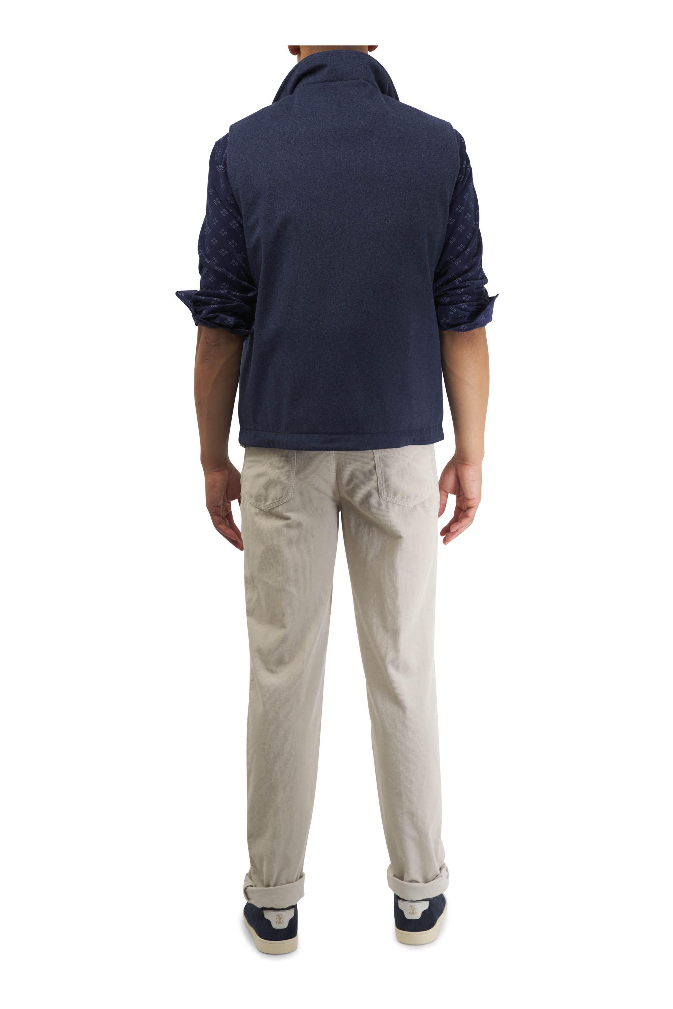 Brunello Cucinelli o1mtch0225 Corduroy Cotton Sport Shirt in Navy Size US S / EU 44-46 / 1 - 4 Thumbnail