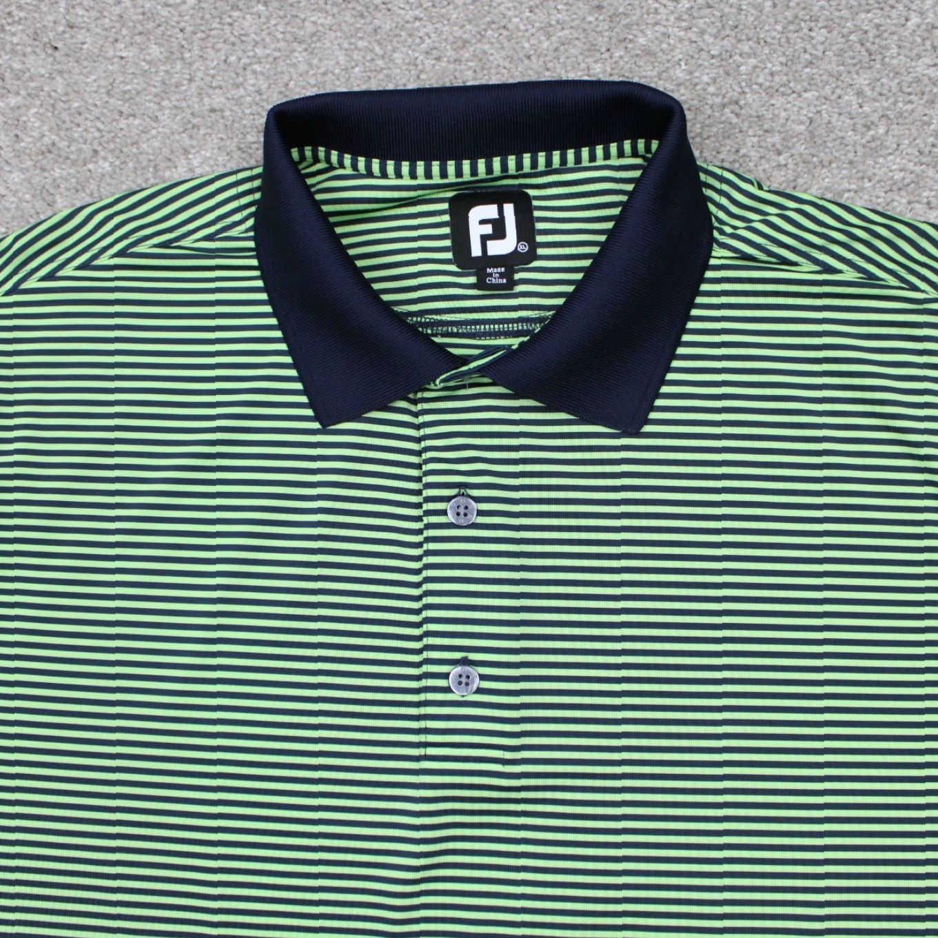 Footjoy FootJoy Polo Shirt Mens XL Green/Black Stretch S/S Golf Pullover Polo Shirt Size US XL / EU 56 / 4 - 5 Thumbnail