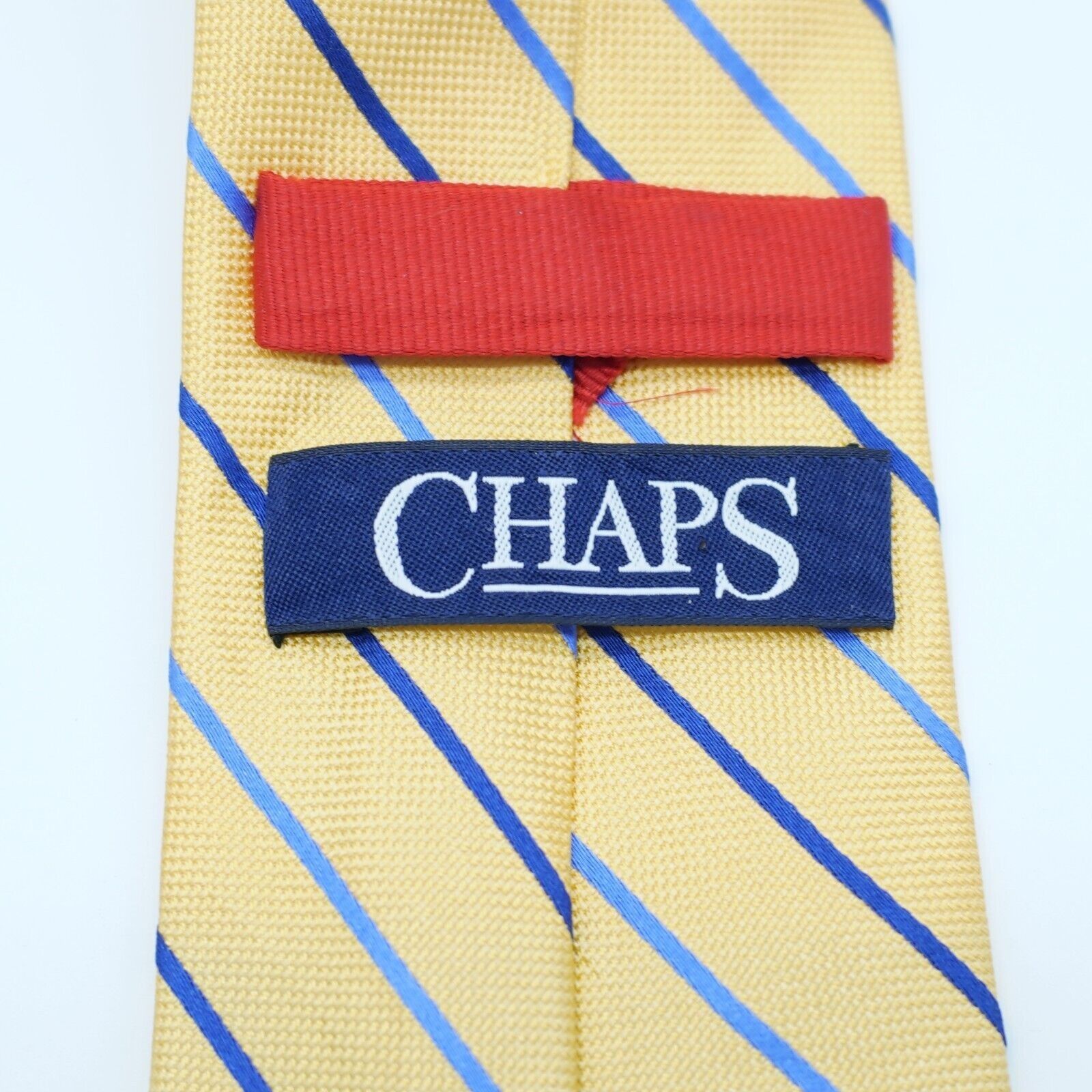 Chaps Chaps Yellow Blue Woven Striped Silk Tie Size ONE SIZE - 3 Thumbnail
