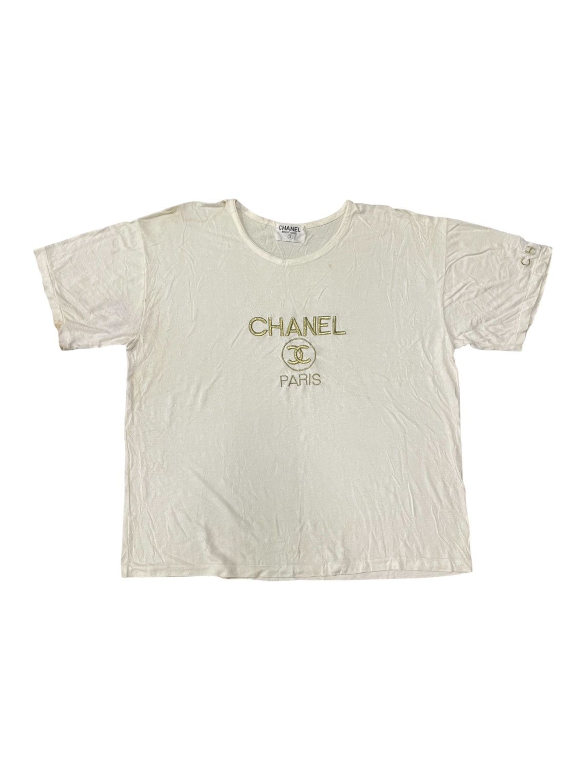Vintage Vintage Chanel Croptop shirt Size L / US 10 / IT 46 - 1 Thumbnail