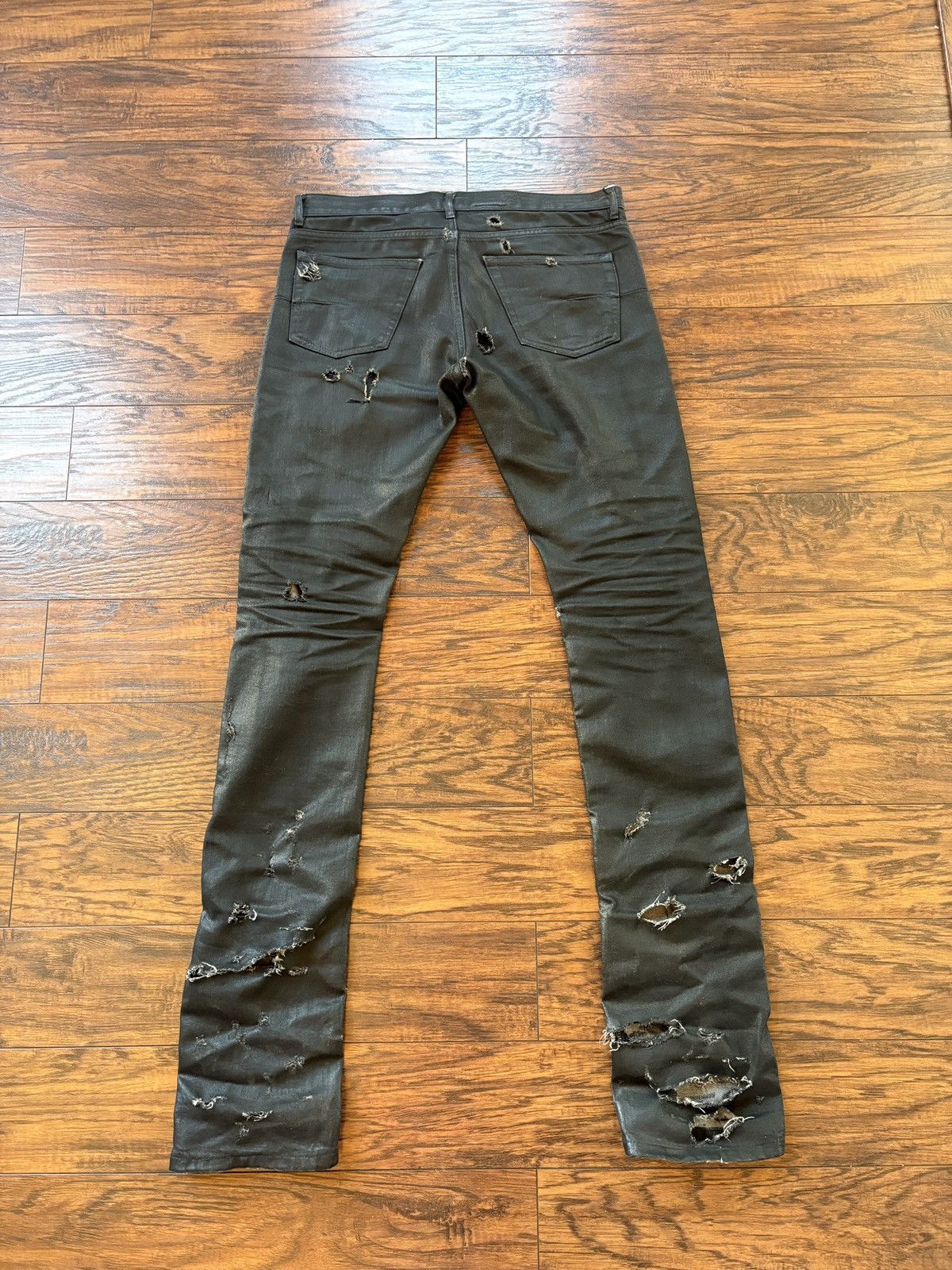 Dior Dior SS04 “Strip” Destroyed Waxed Denim Size US 30 / EU 46 - 7 Thumbnail