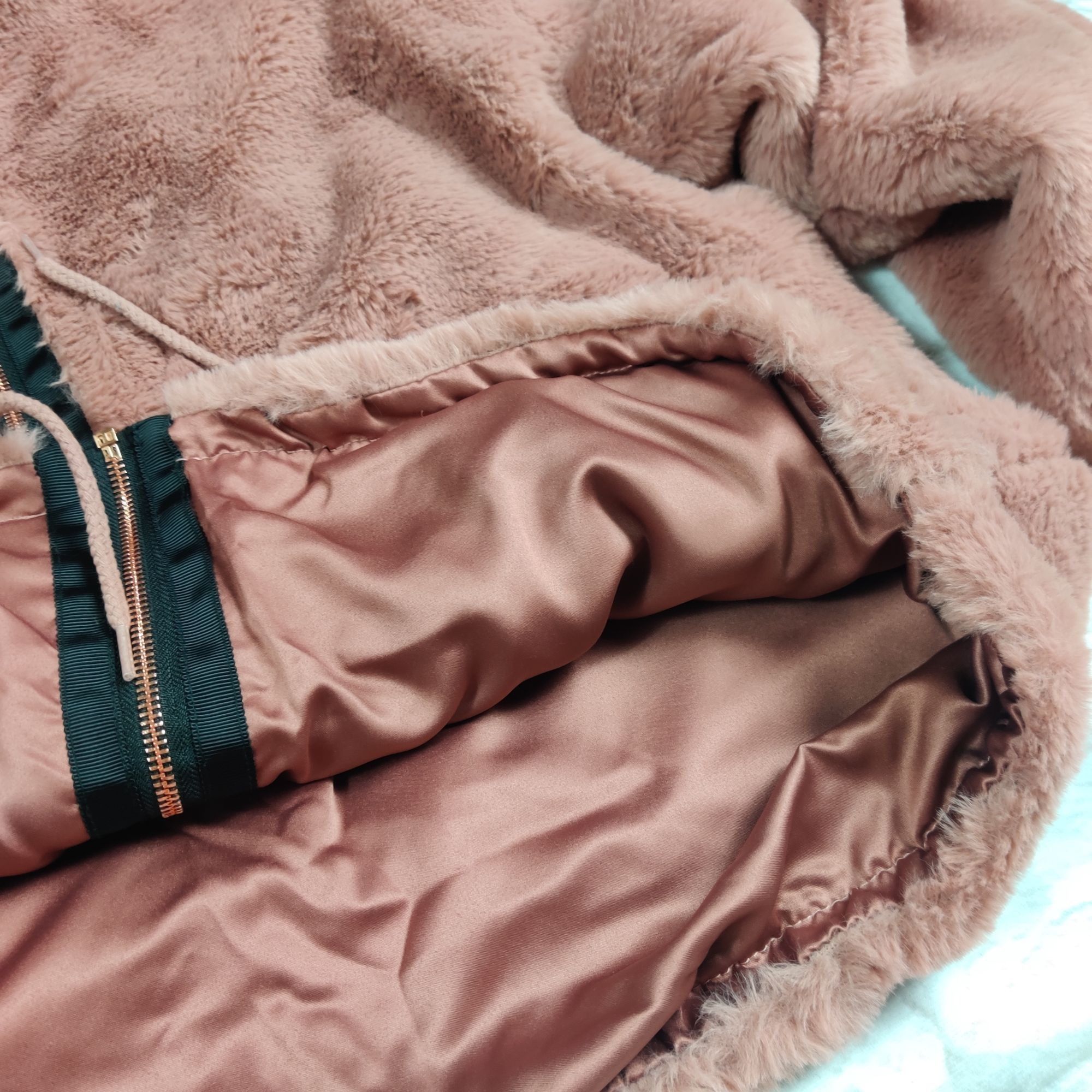 Lucky Brand Lucky Brand L Womens Pink Faux Fur Hooded Jacket Rose Gold Z Size L / US 10 / IT 46 - 6 Thumbnail