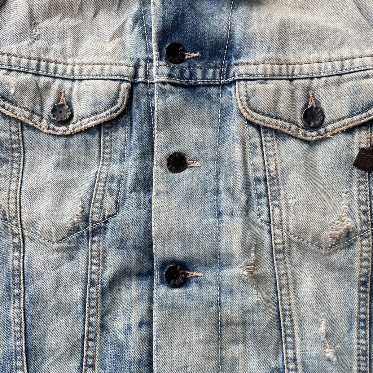 Diesel VINTAGE DIESEL LEATHER PILE BLANKET LINED DENIM JACKET Size US S / EU 44-46 / 1 - 13 Thumbnail
