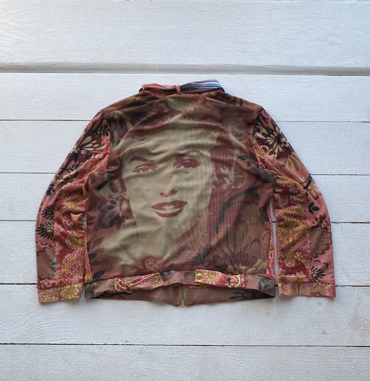 Desigual × Vintage Desigual Womens Mesh Jacket Face JPG Style Rare Old Money Size S / US 4 / IT 40 - 1 Thumbnail