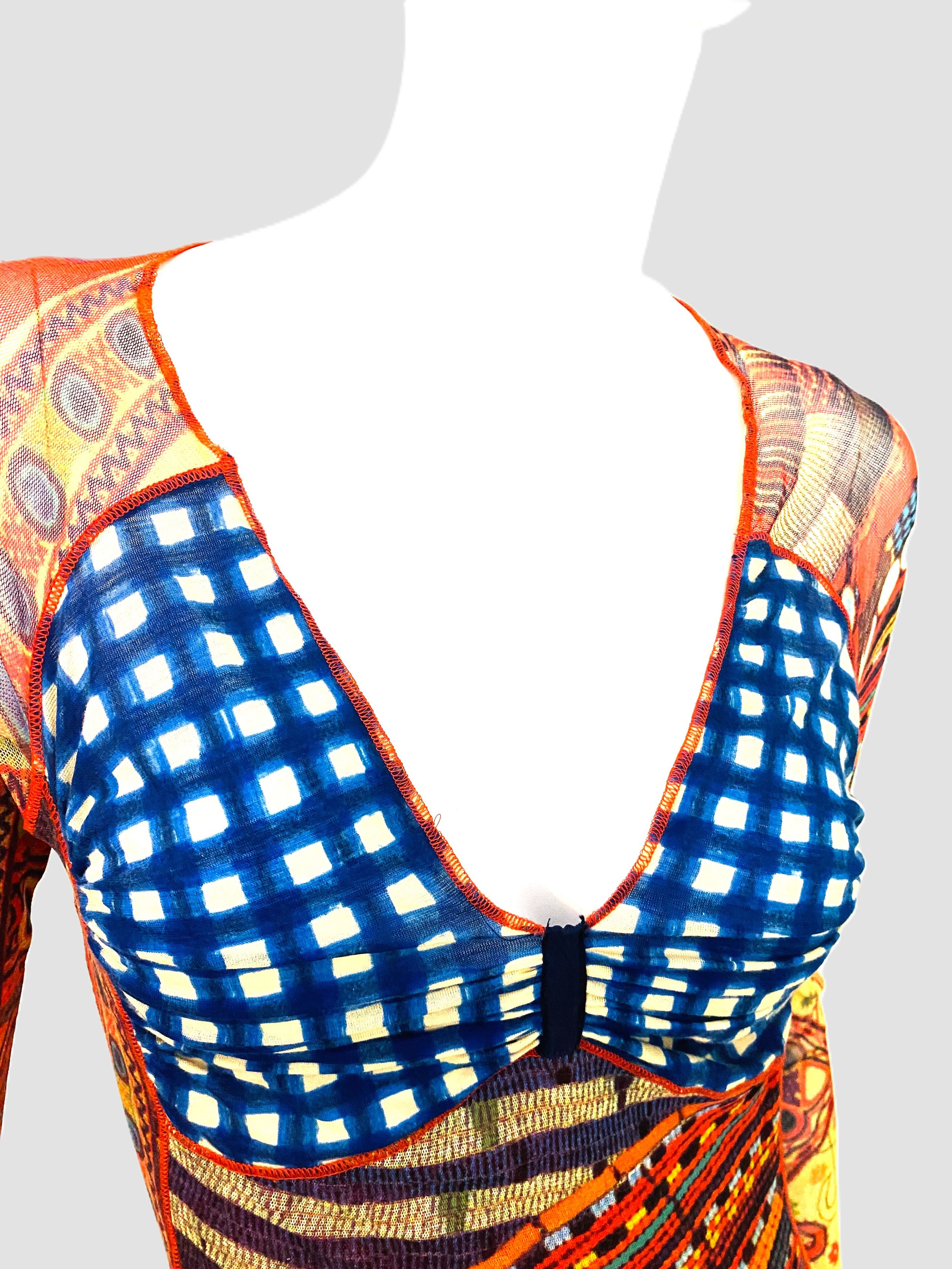 Jean Paul Gaultier Backless FW 1995 Mesh Medium Maxi Dress