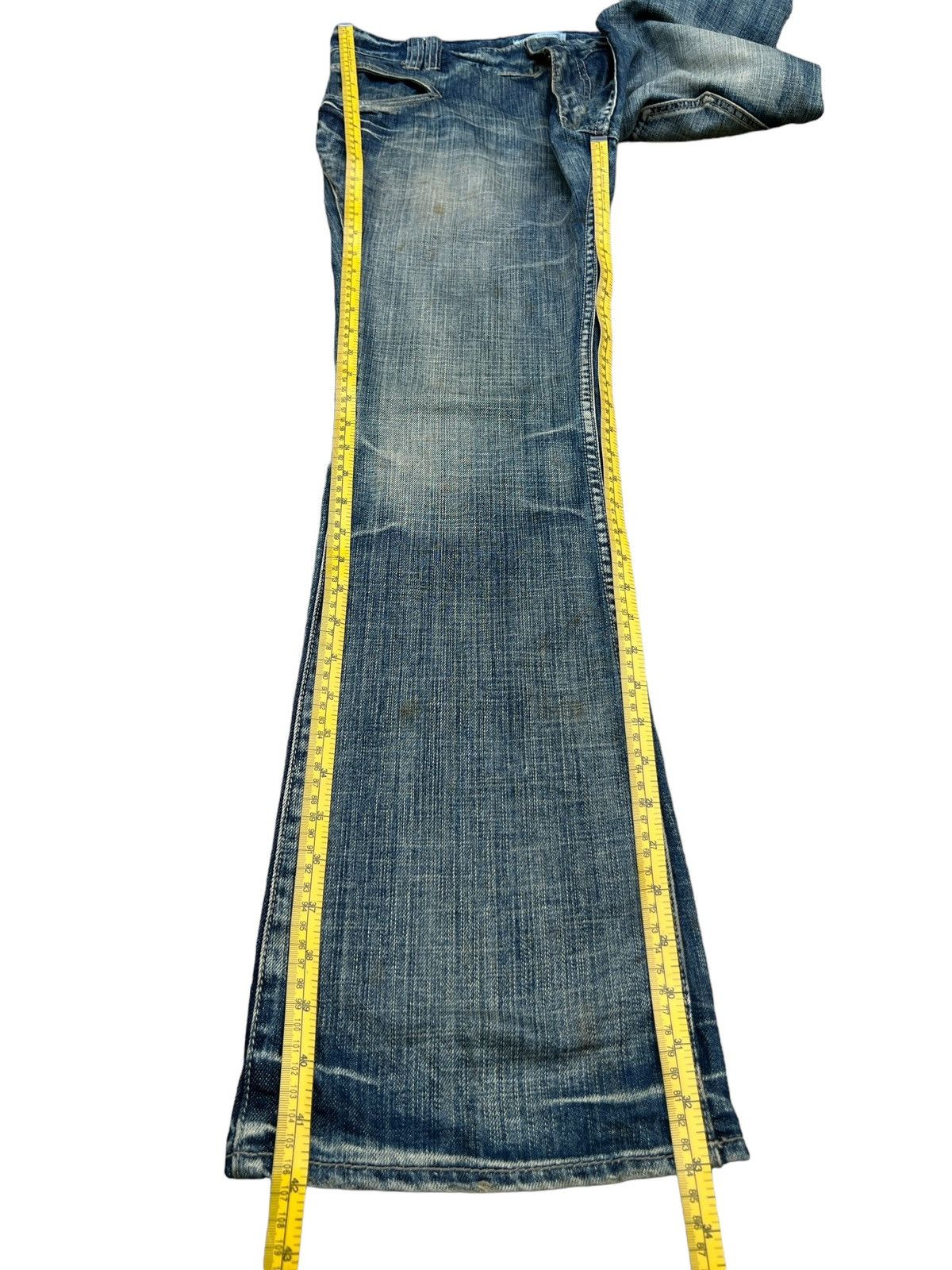 Michel Klein Michael Klein Distressed Faded Flare Denim Jeans 34x33 Size 34" / US 12 / IT 48 - 11 Thumbnail