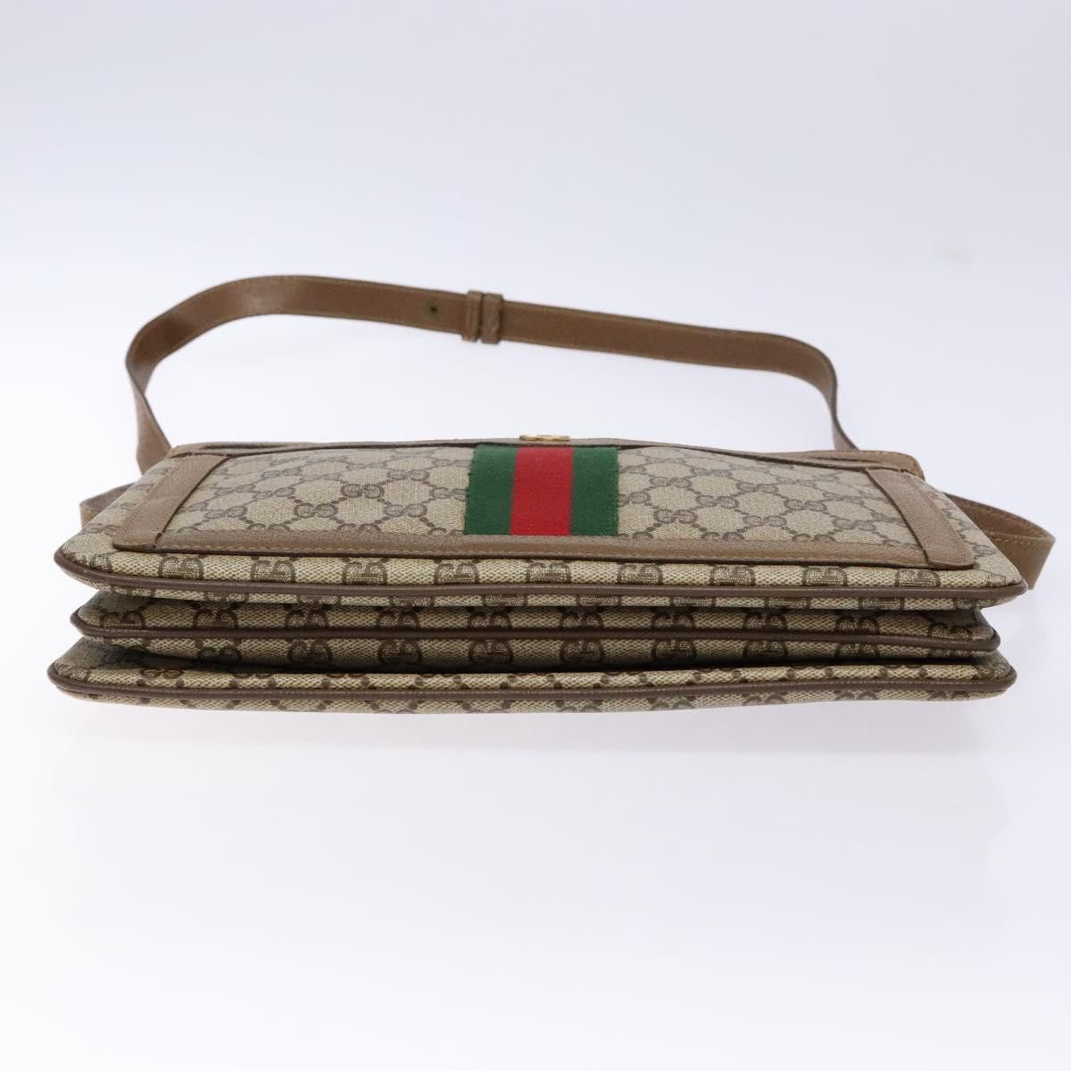 Gucci GUCCI GG Supreme Web Sherry Line Shoulder Bag Pvc Beige Size ONE SIZE - 9 Thumbnail