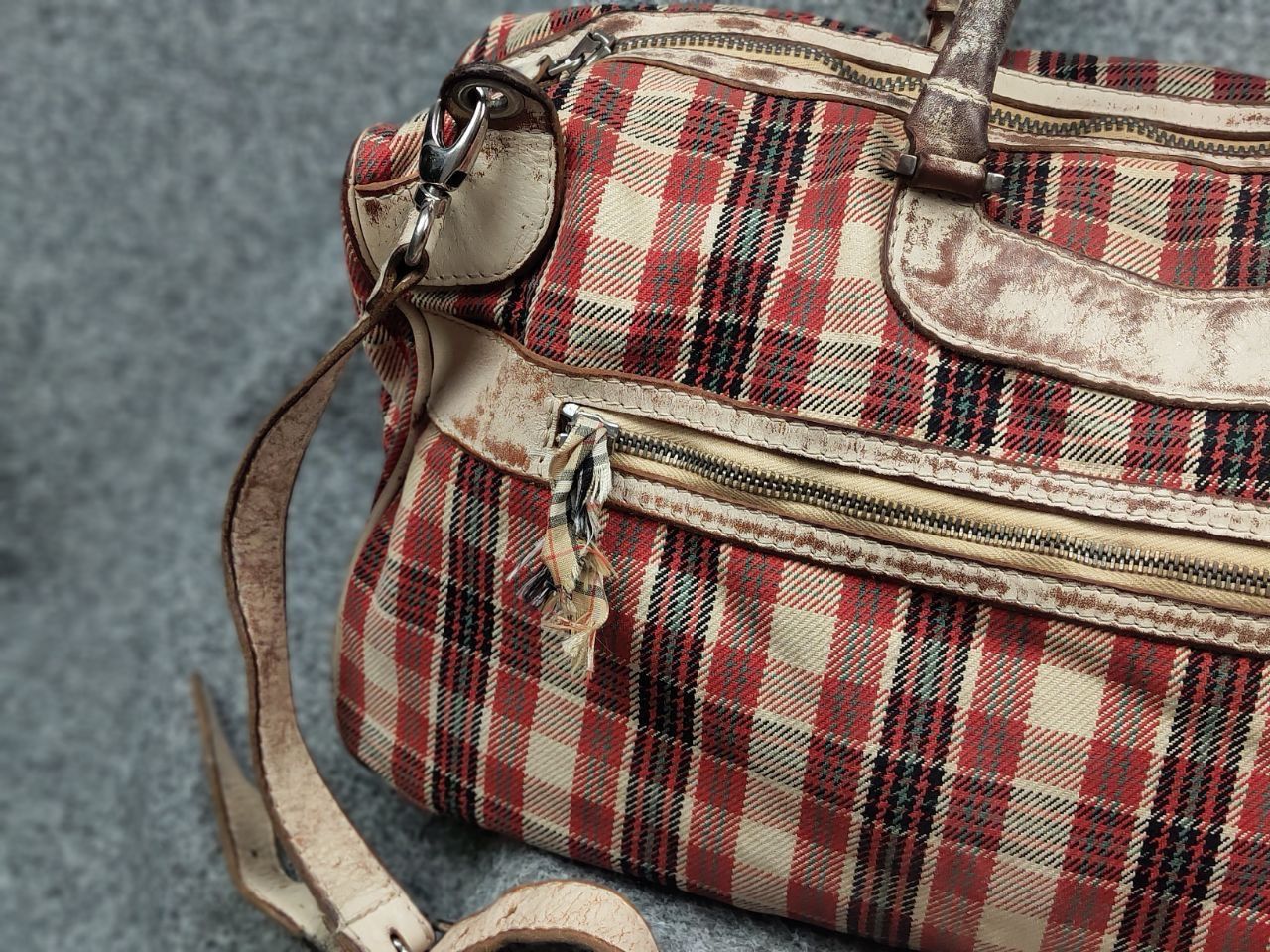 numero 10 Numero 10 Design Monzeglio tartan travel Canvas Leather Bag Size ONE SIZE - 8 Thumbnail