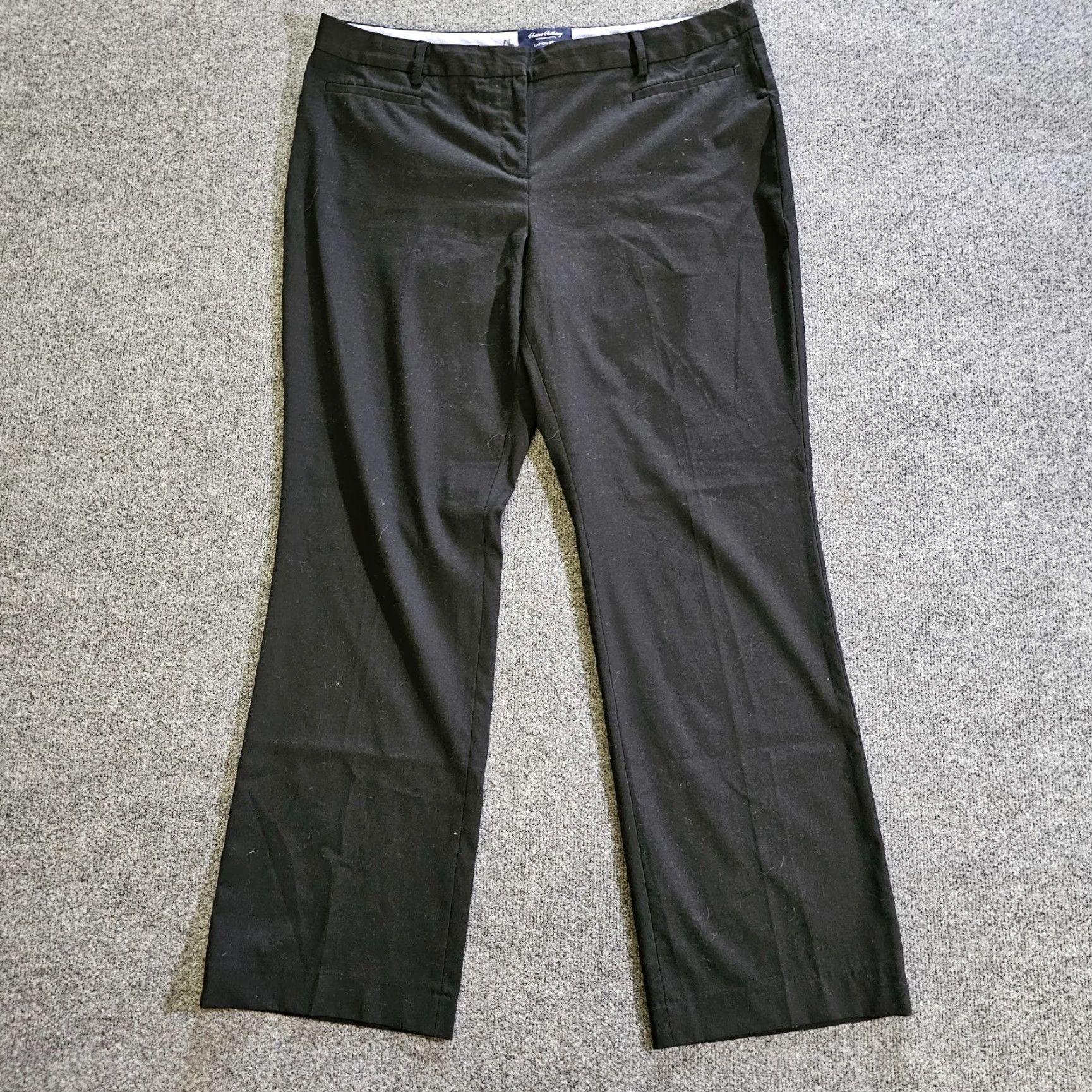 Lands' End Lands End Womens Pants 18 Black Mid Rise Trouser Leg Classic Career Minimalist Size 40" / US 18 - 2 Thumbnail