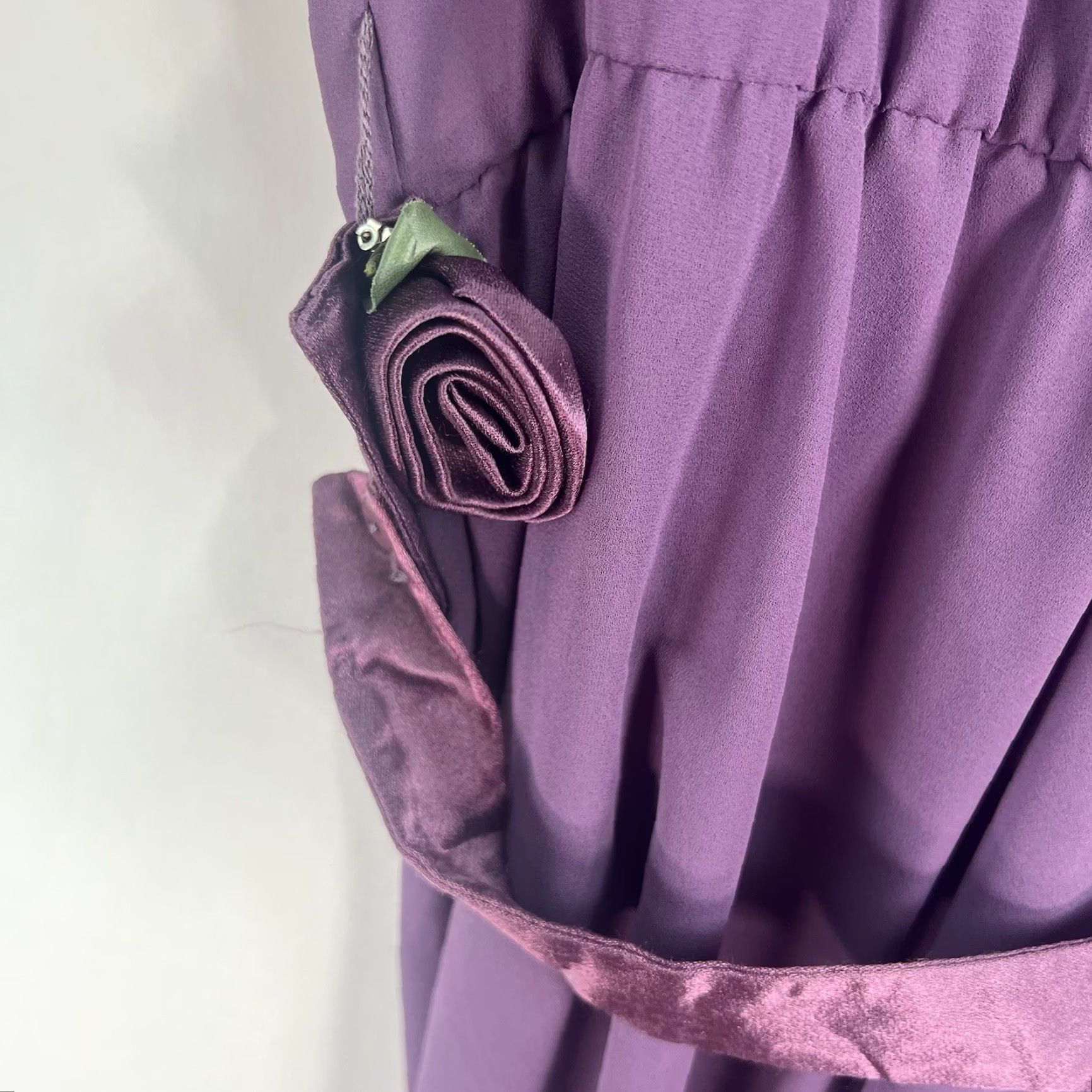 Vintage Ursula of Switzerland Dress Belted Plum Size 7/8 Size M / US 6-8 / IT 42-44 - 5 Thumbnail