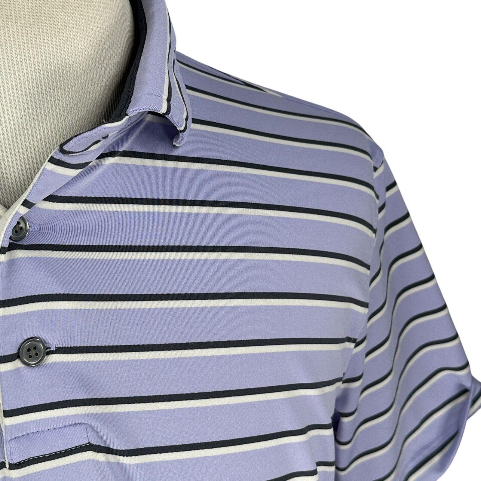 Other Greyson Polo Shirt Men’s Large Purple Black Striped Golf Size US L / EU 52-54 / 3 - 3 Thumbnail