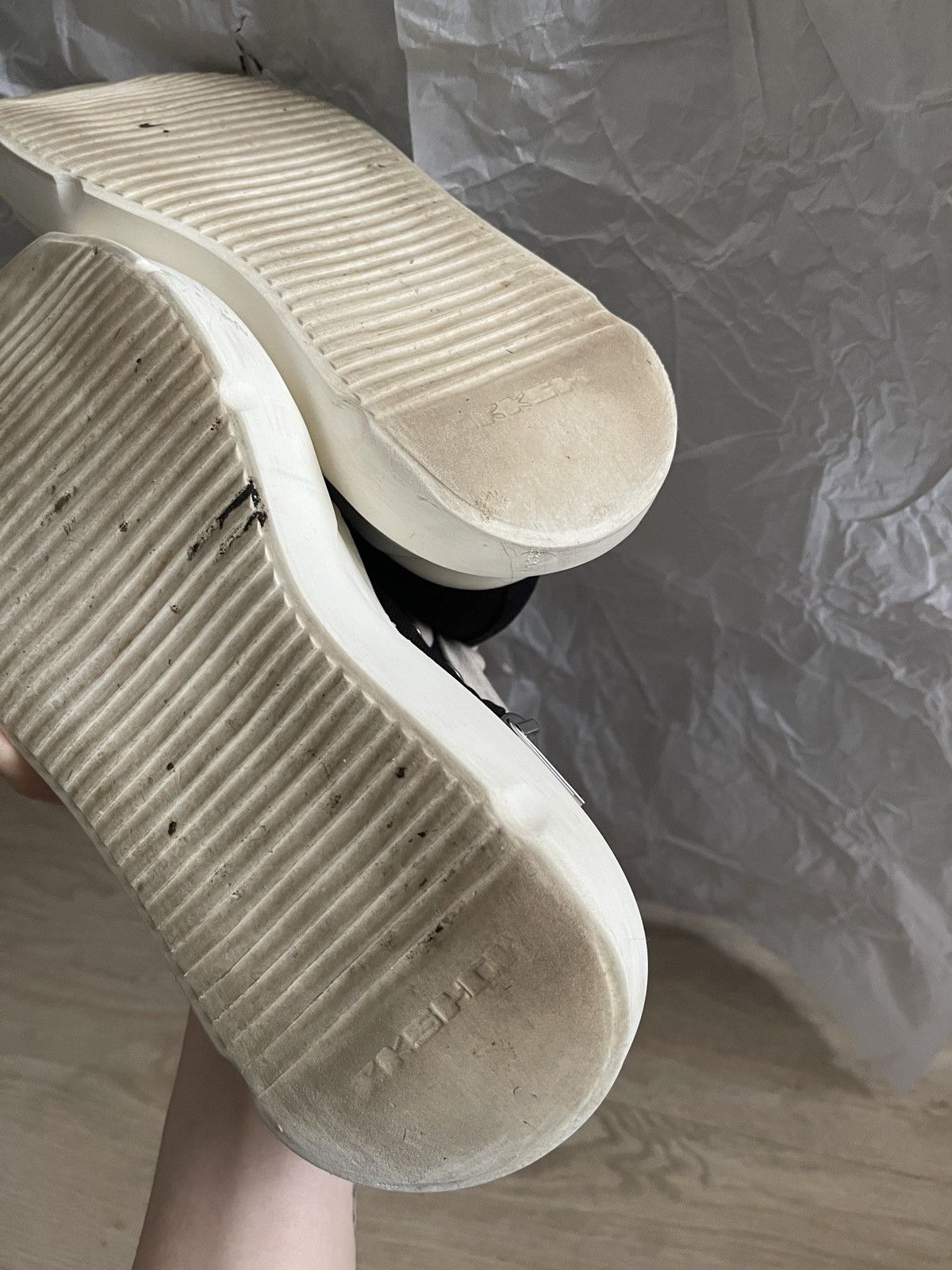 Rick Owens Drkshdw Rick Owens DRKSHDW abstract high sneakers Black milk Size US 7 / IT 37 - 7 Thumbnail