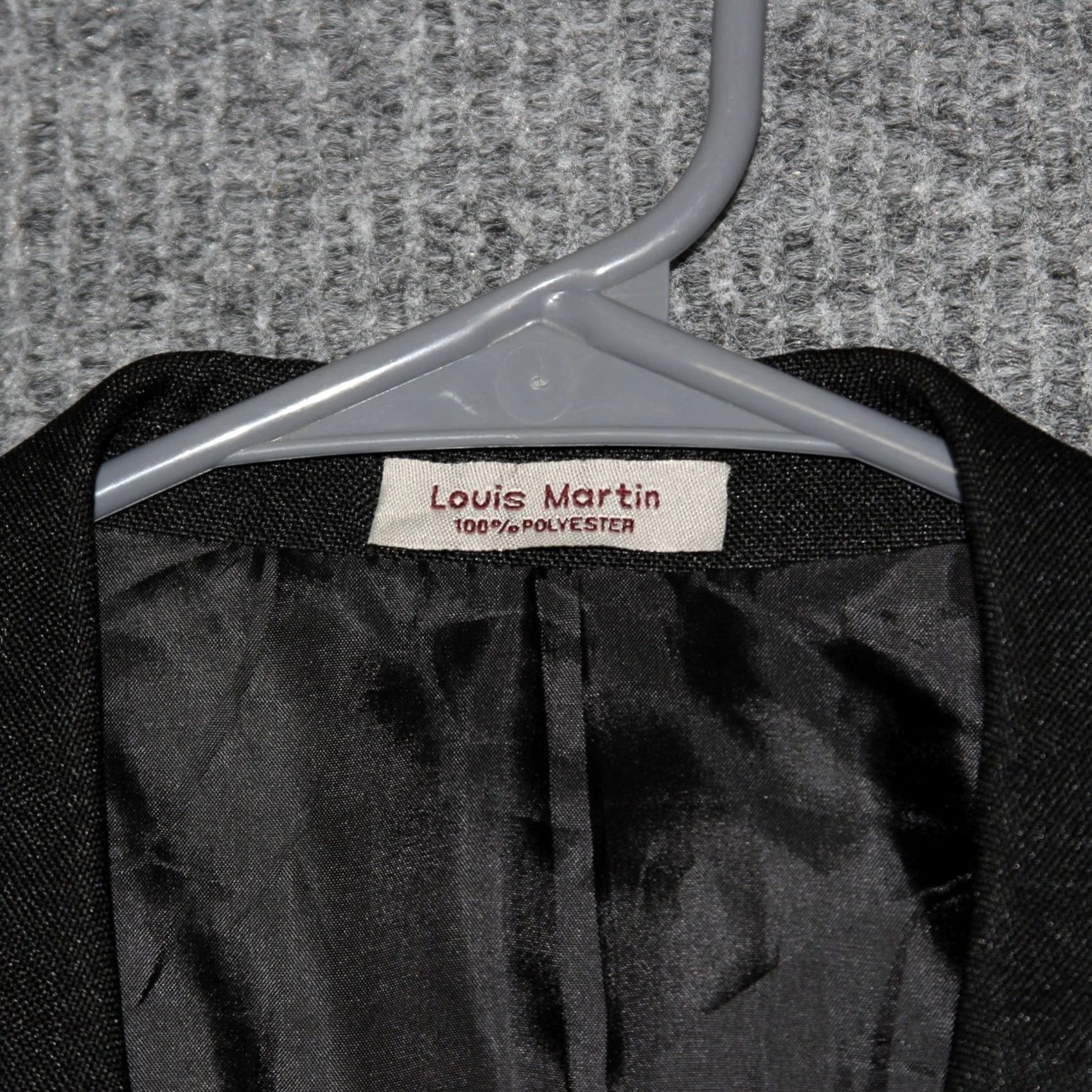 Vintage Louis Martin Jacket Mens 46 Black Blazer 46R Polyester Suit Coat Size 46R - 2 Thumbnail