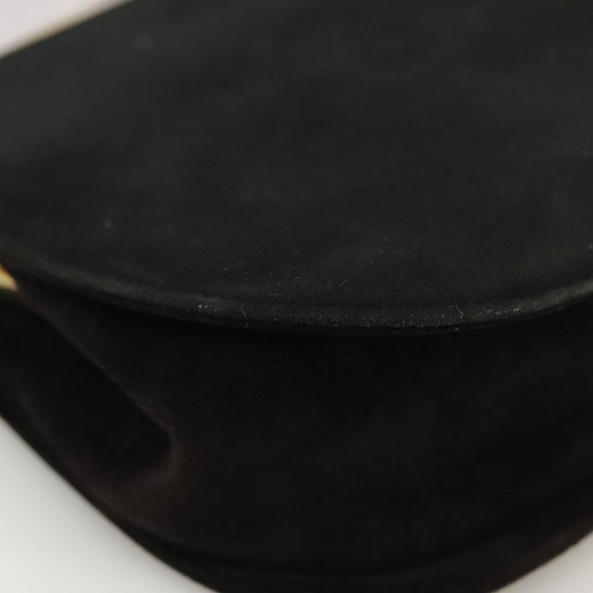 Salvatore Ferragamo Salvatore Ferragamo Gancini Hand Bag Suede Black Gold Size ONE SIZE - 14 Thumbnail