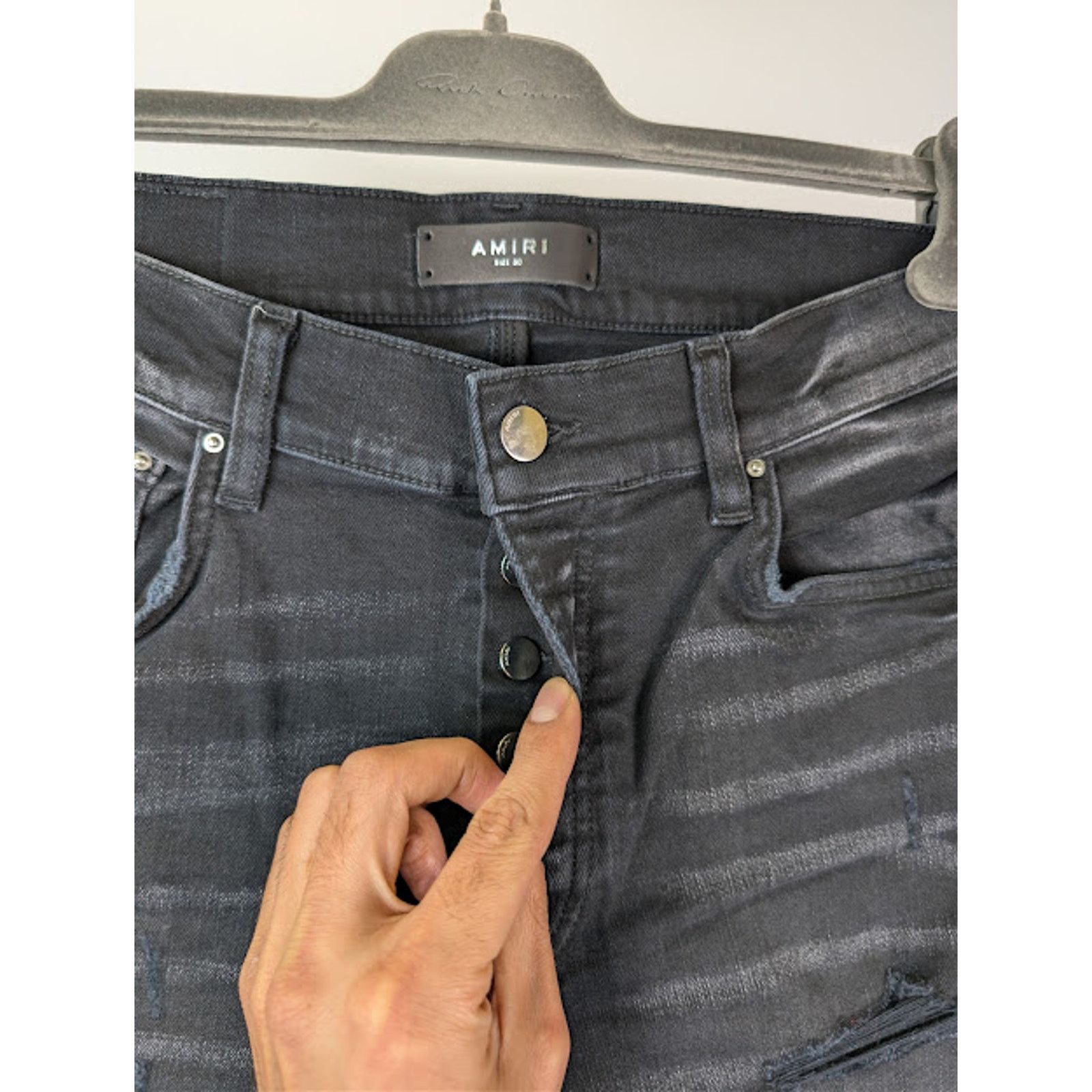 Amiri o1rshd1 Vintage Bandana Artpatch Skinny Denim Jeans Black Size US 36 / EU 52 - 7 Thumbnail