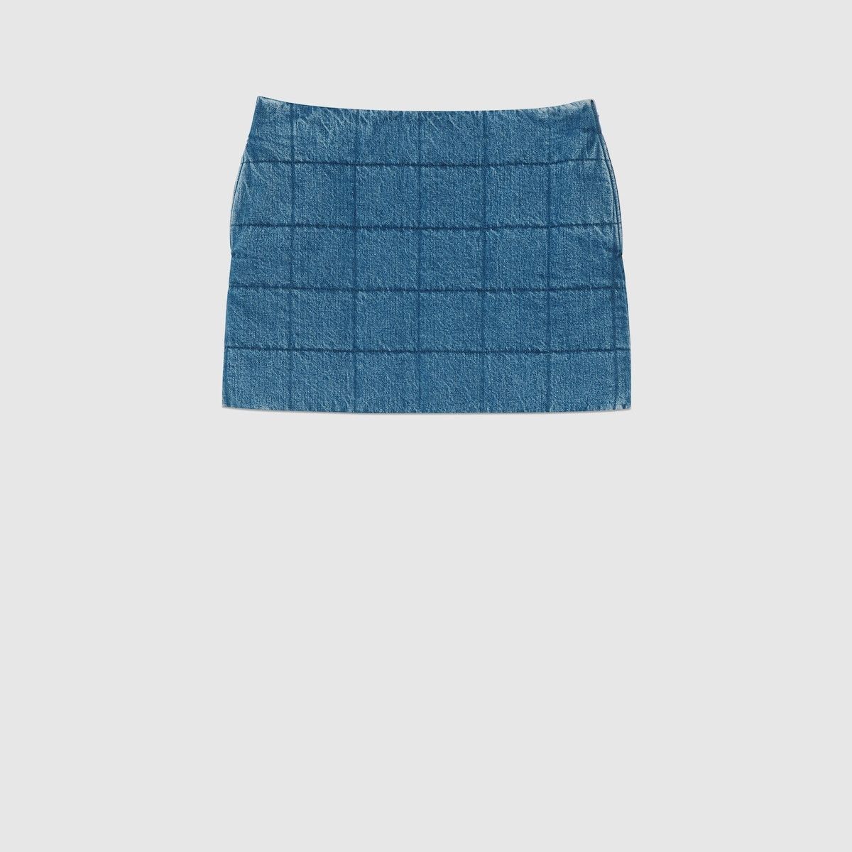 Gucci Gucci Quilted Denim Skirt SIZE 40 Size ONE SIZE - 1 Thumbnail