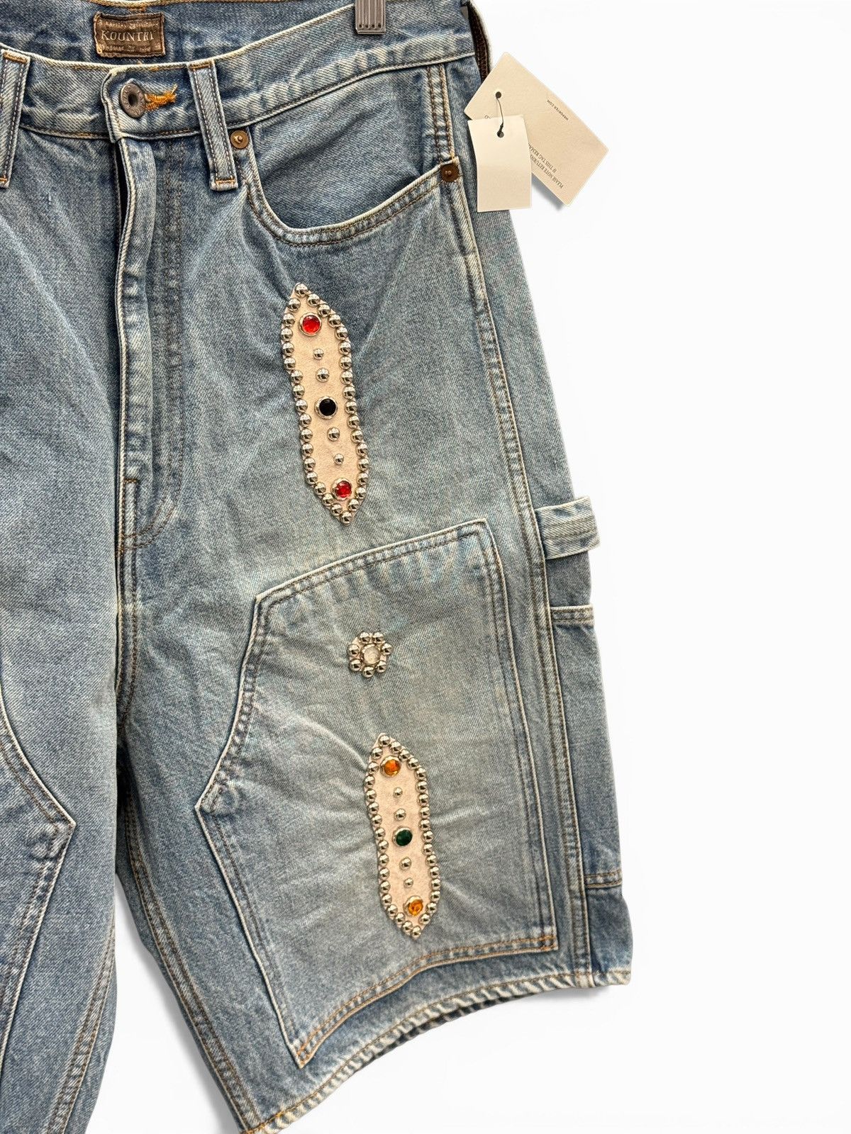 Kapital Kountry Kapital Kountry Studded Jean Shorts Size US 32 / EU 48 - 2 Thumbnail