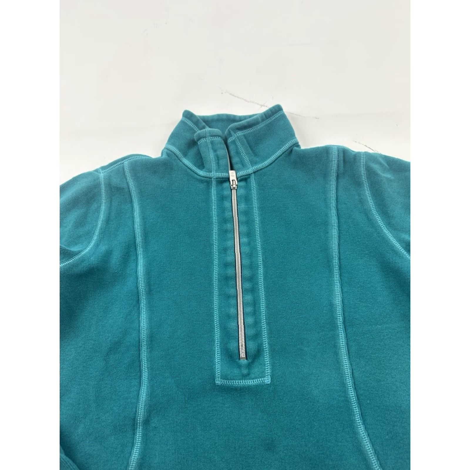 Tommy Bahama Tommy Bahama Sweater Womens S Green 1/4 1/2 Zip Long Sleeve Pullover Ladies Mock Neck Logo Beach Pattern Solid Knit Size S / US 4 / IT 40 - 5 Thumbnail