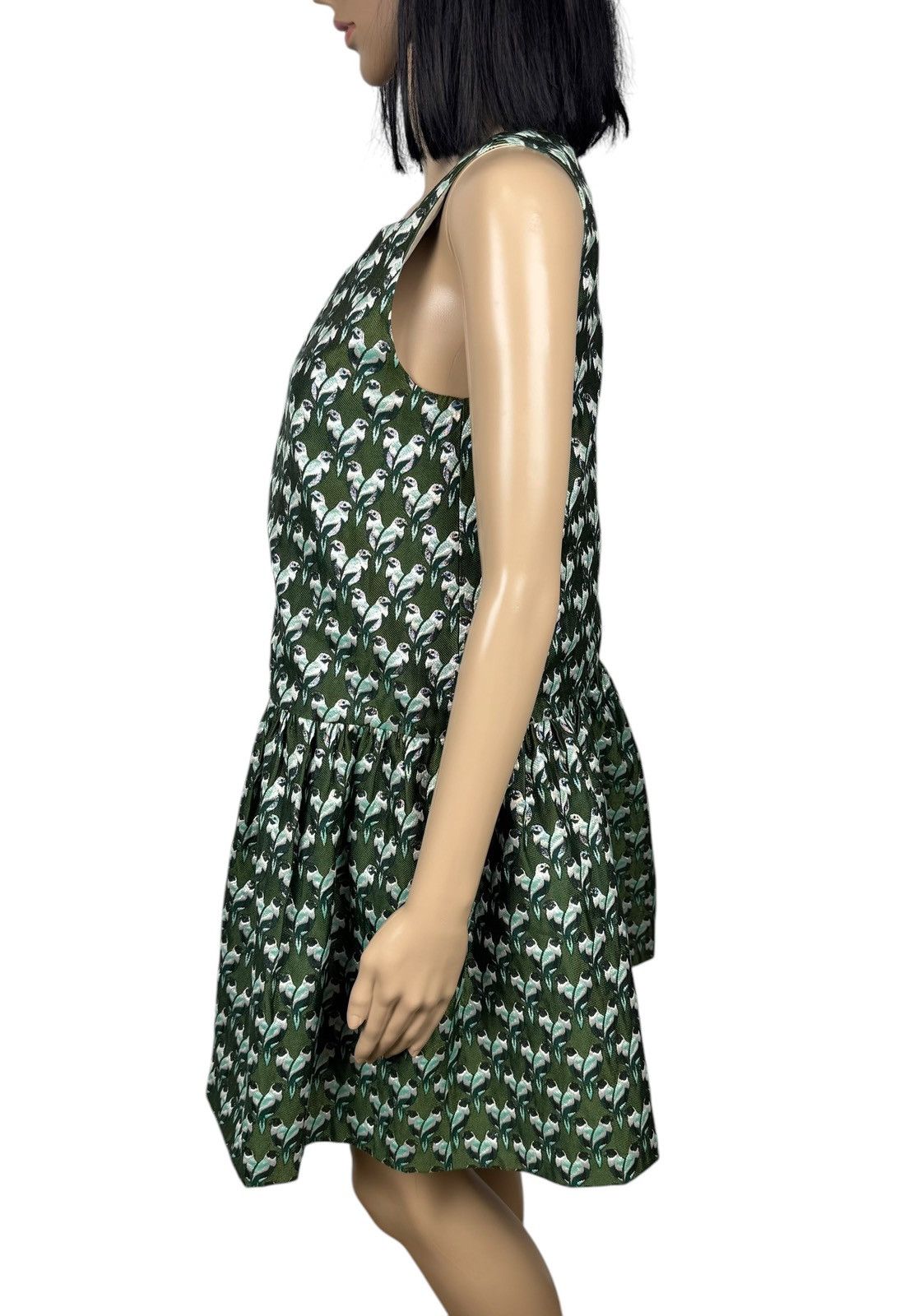 Maje Maje Rower Green Jacquard Parrot Print Mini Dress size 2 Size S / US 4 / IT 40 - 7 Thumbnail