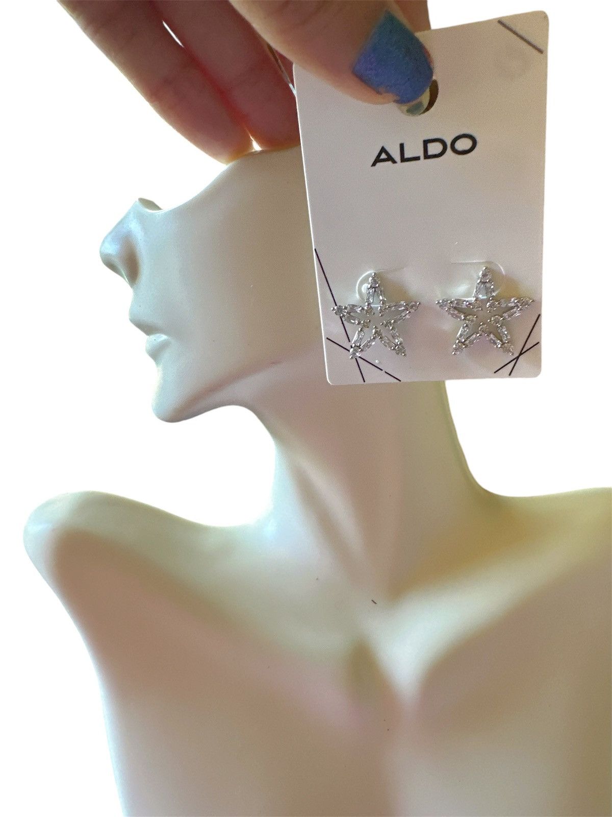 Aldo Aldo earrings crystal stars silver tone studs Size ONE SIZE - 1 Thumbnail