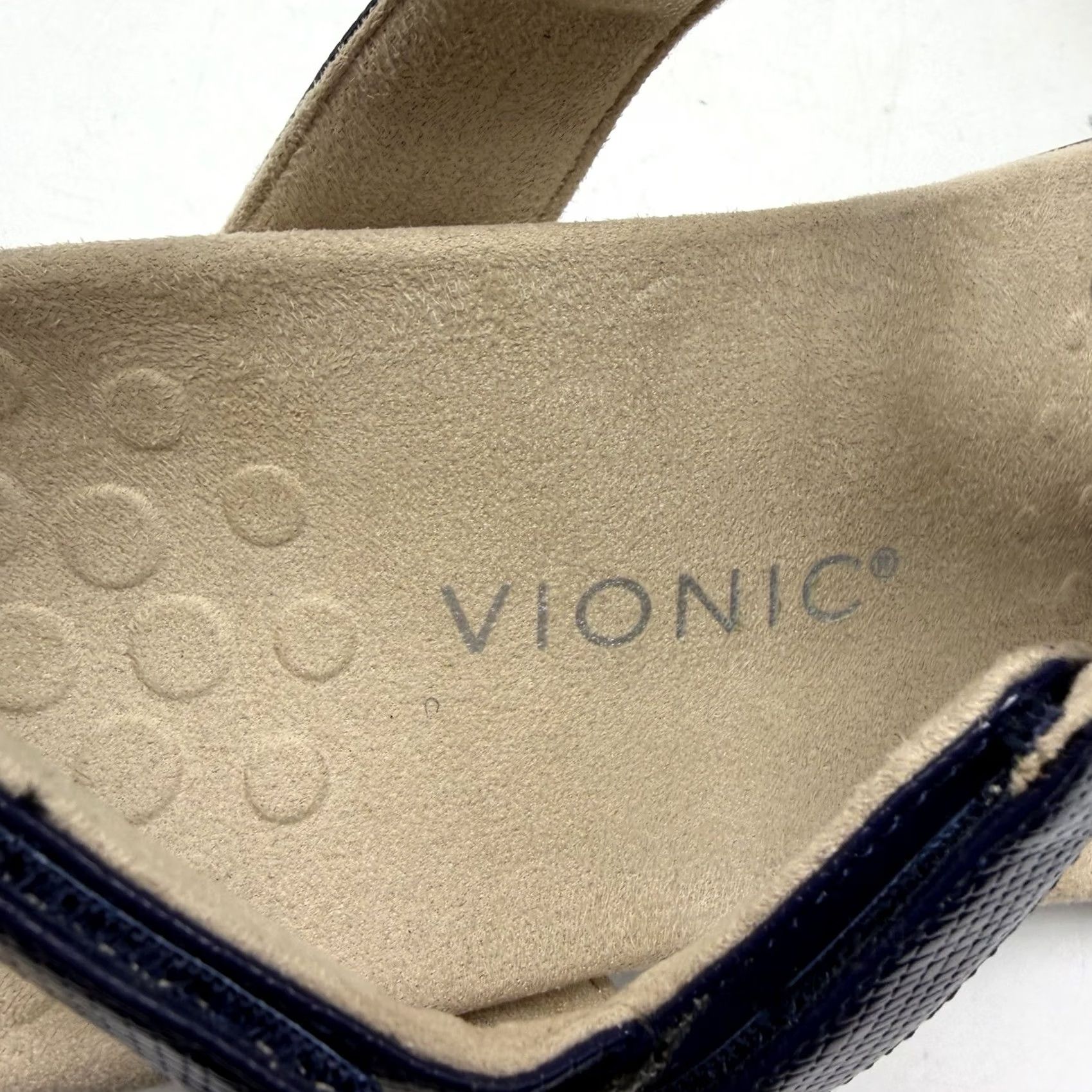 Vionic Vionic Sandals 9.5 Farra Navy Blue Leather Slingback Women's Size US 10 / IT 40 - 5 Thumbnail