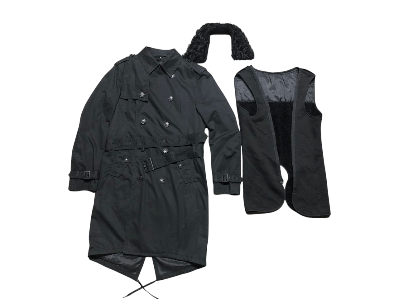 Neil Barrett Black Barrett By Neil Barrett Double Breasted Belted Size US M / EU 48-50 / 2 - 4 Thumbnail
