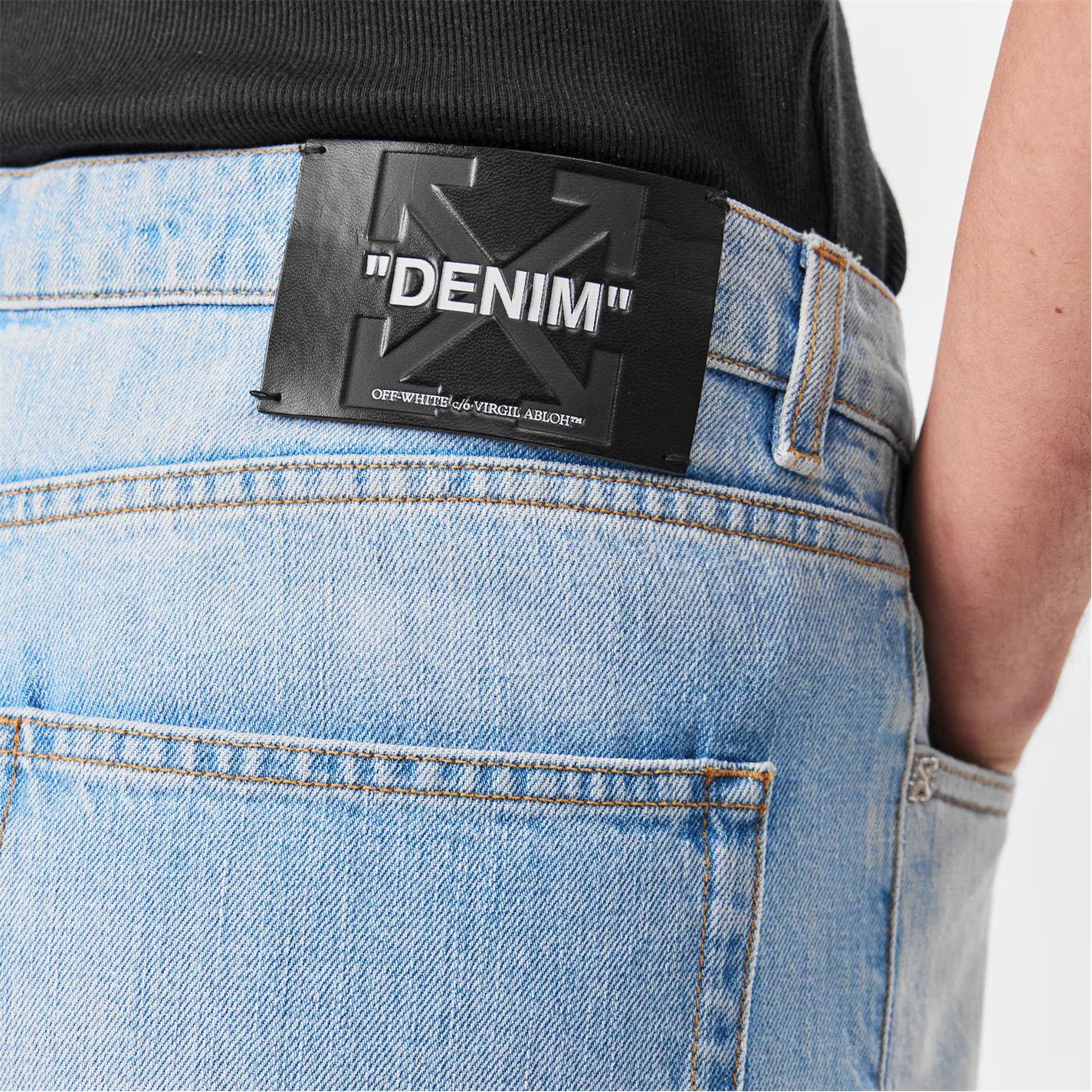Off-White o1g2r1mq0326 Diag Relax Relaxed Straight Leg Jeans in Blue Size US 32 / EU 48 - 5 Thumbnail