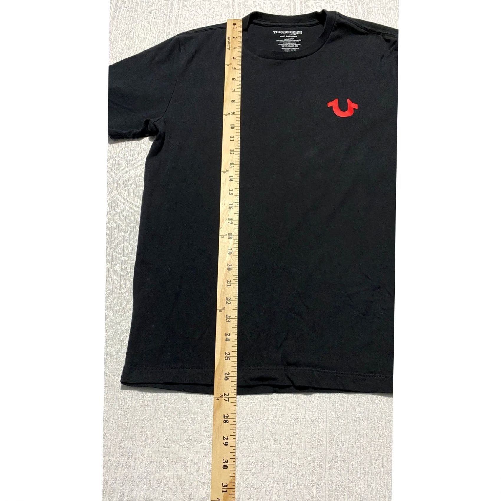 True Religion TRUE RELIGION T-Shirt Mens M Black Buddha Guitar Back Print Logo Graphic Tee Size US M / EU 48-50 / 2 - 3 Thumbnail