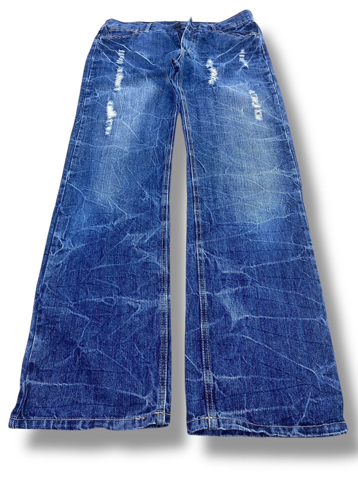 Japanese Brand Back & Forth Brand Thunder Wqsh Style Ripped Jeans Size US 34 / EU 50 - 1 Thumbnail