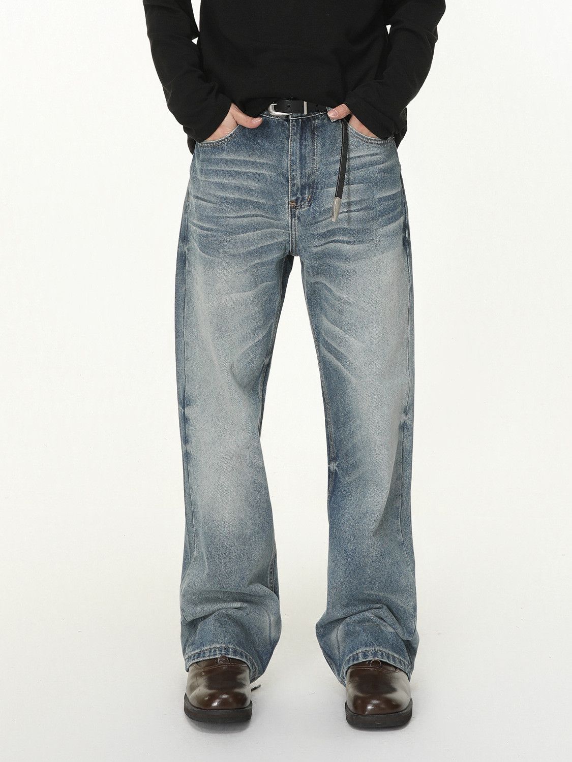 Jean Men's American Vibe Washed Loose-Fit Straight-Leg Jeans Size US 32 / EU 48 - 1 Thumbnail