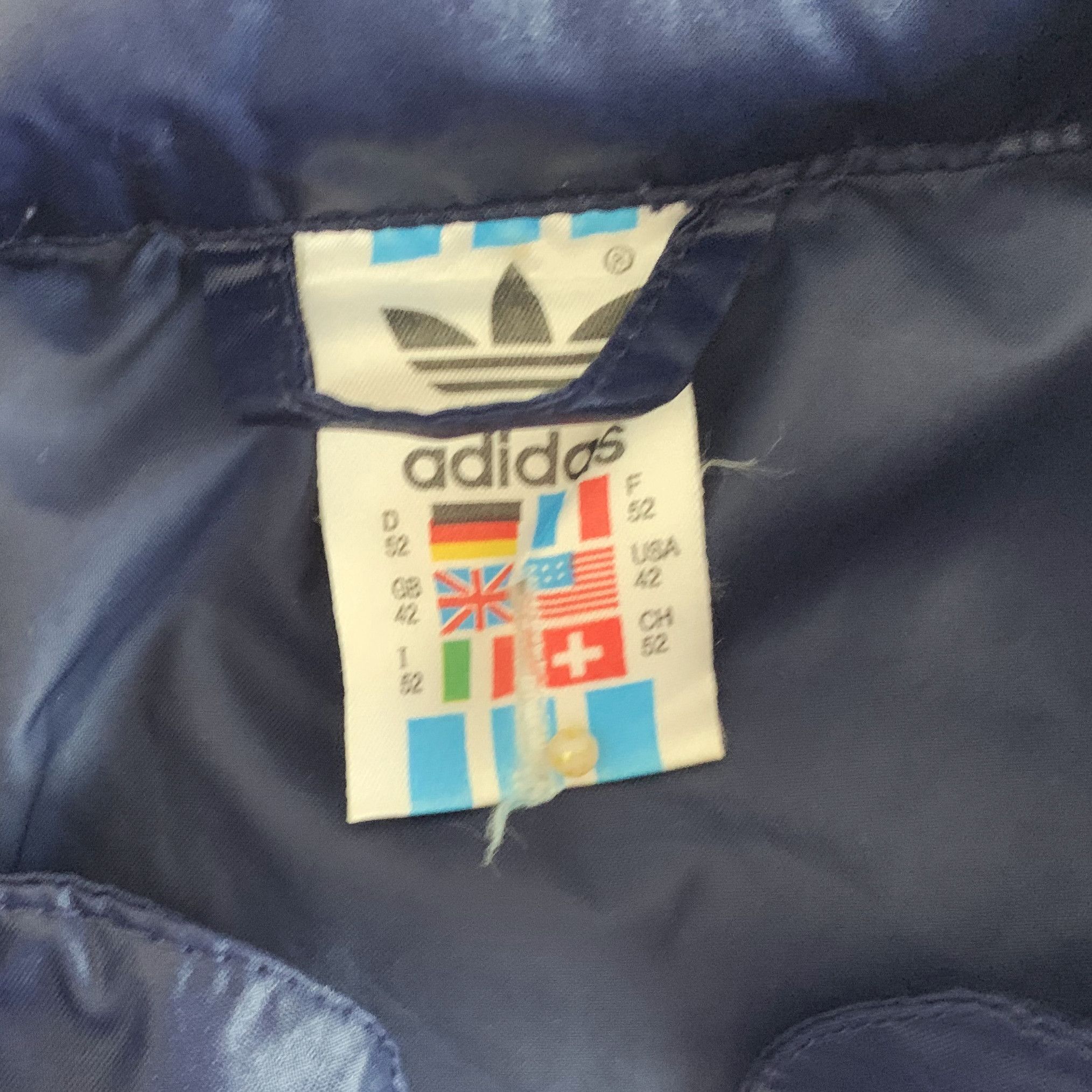 Adidas Vintage 80s 90s ADIDAS Windbreaker Jacket Hoodie Navy Large Size US L / EU 52-54 / 3 - 6 Thumbnail