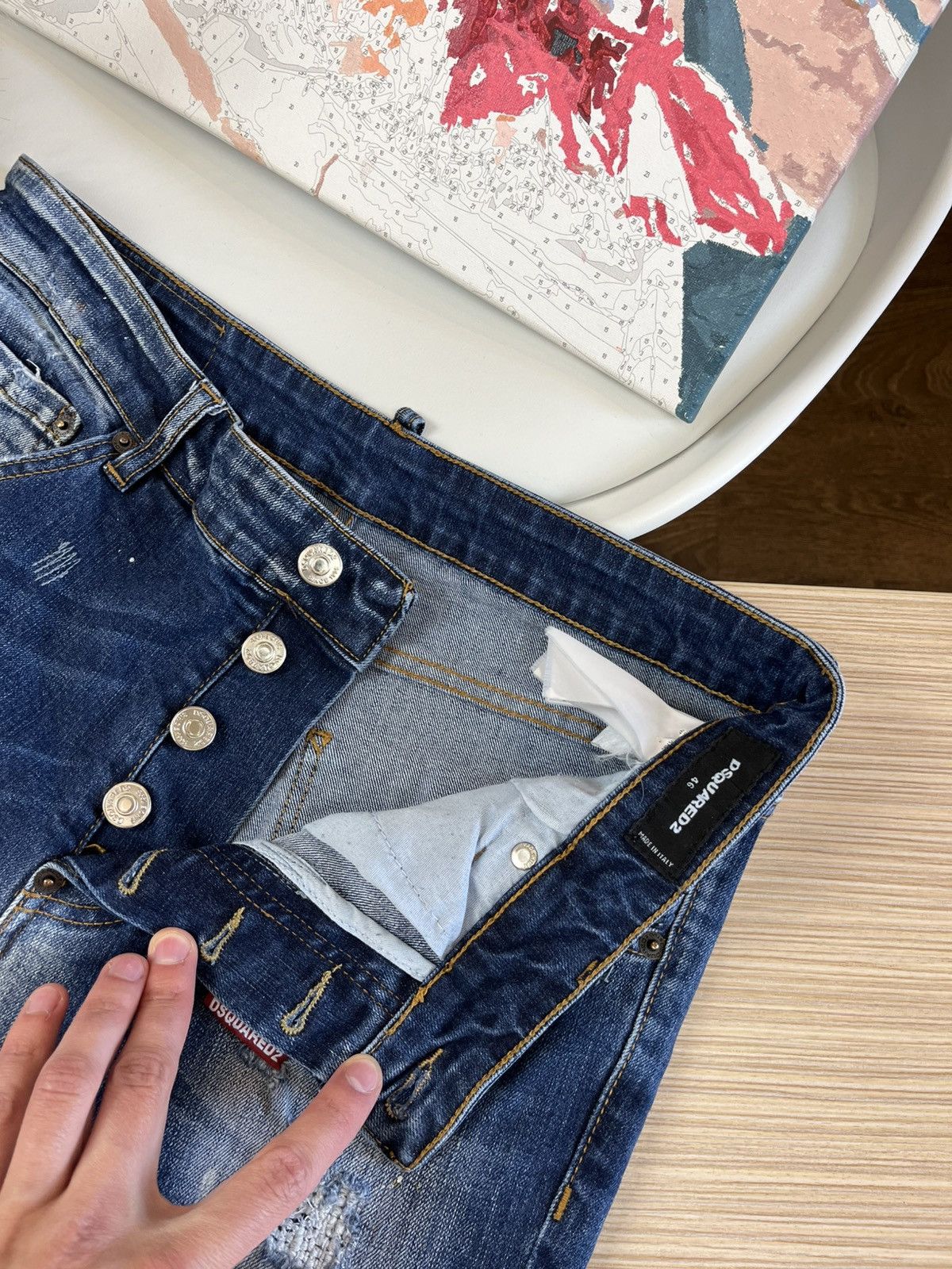 Dsquared2 Dsquared2 Jeans Blue Distressed Denim Slim Fit Jeans Size 46 Size US 30 / EU 46 - 6 Thumbnail