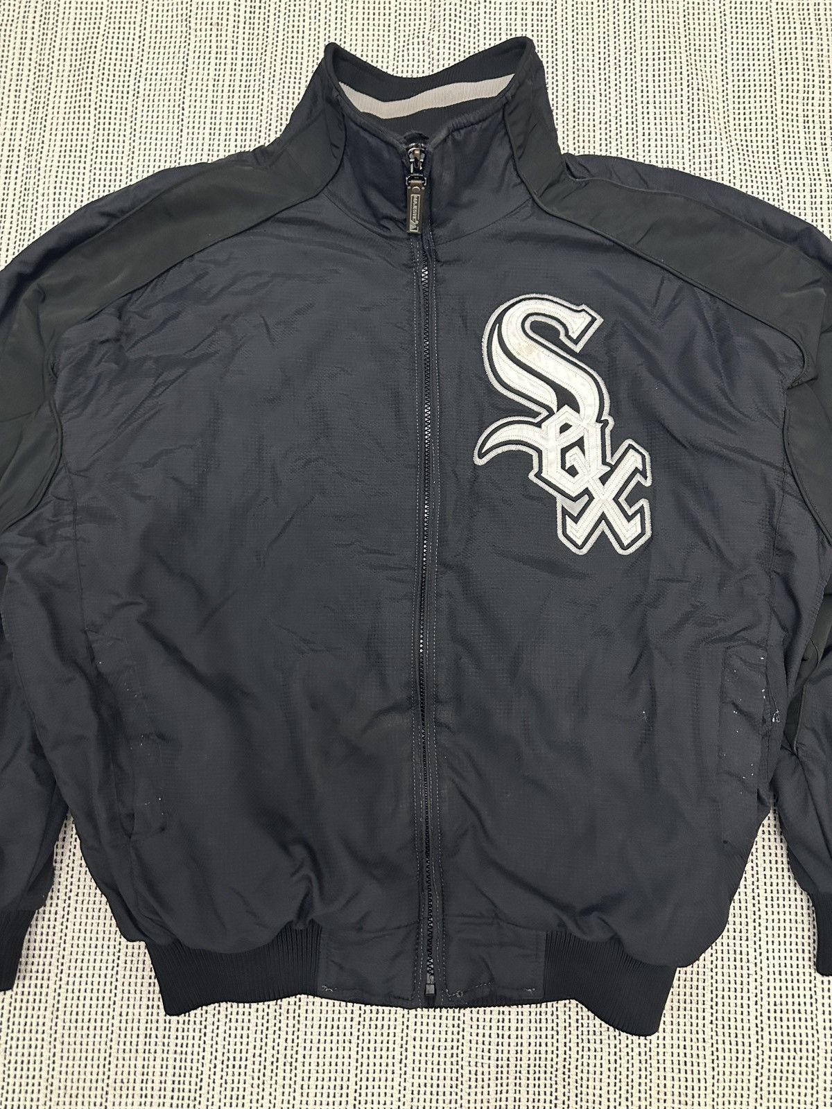 Majestic 🔥Vintage MLB CHICAGO WHITE SOX VARSITY BOMBER JACKET Size US L / EU 52-54 / 3 - 2 Thumbnail