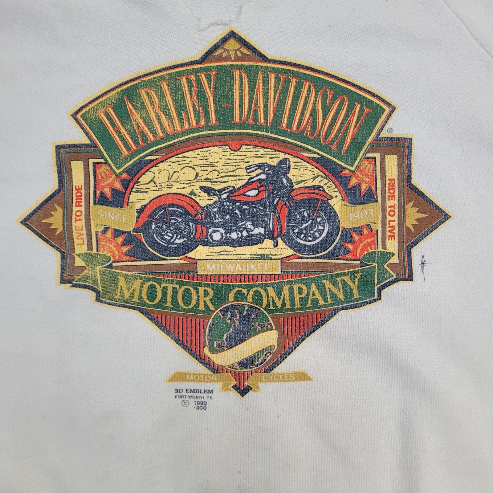 Delta Vintage Harley-Davidson Sweatshirt Womens L 21x23 3D-Emblem Size L / US 10 / IT 46 - 14 Thumbnail