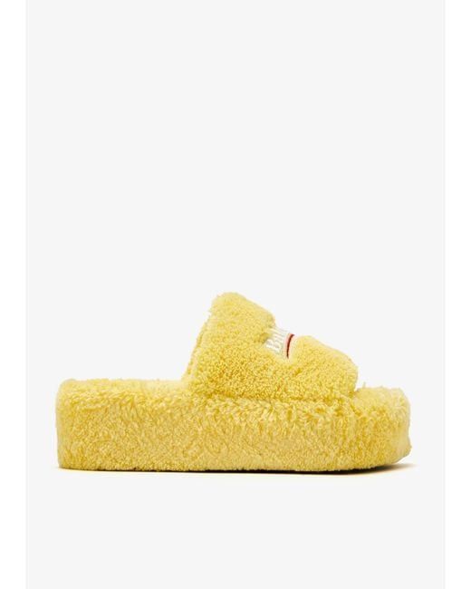 Balenciaga Furry platform slide sandals