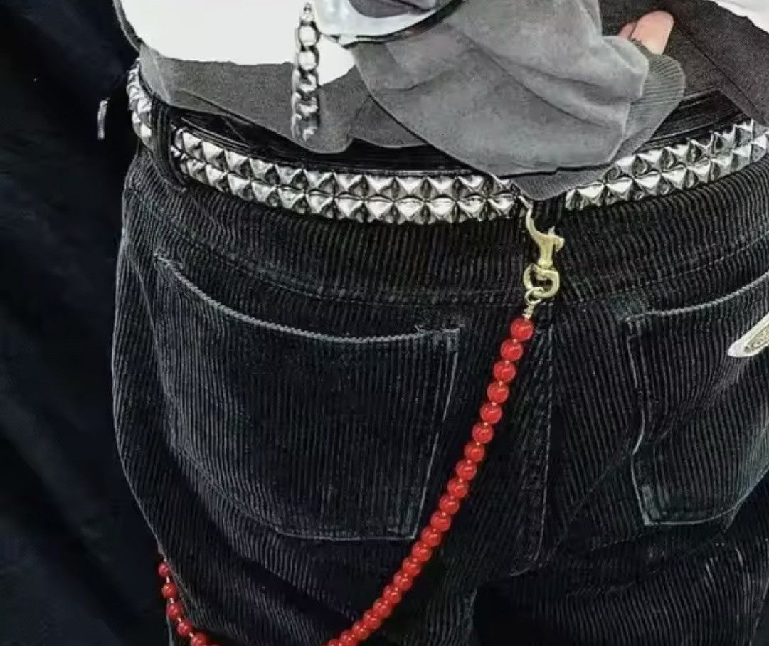 Jewelry Red Beaded Wallet Chain, Pants Chain Size ONE SIZE - 3 Thumbnail