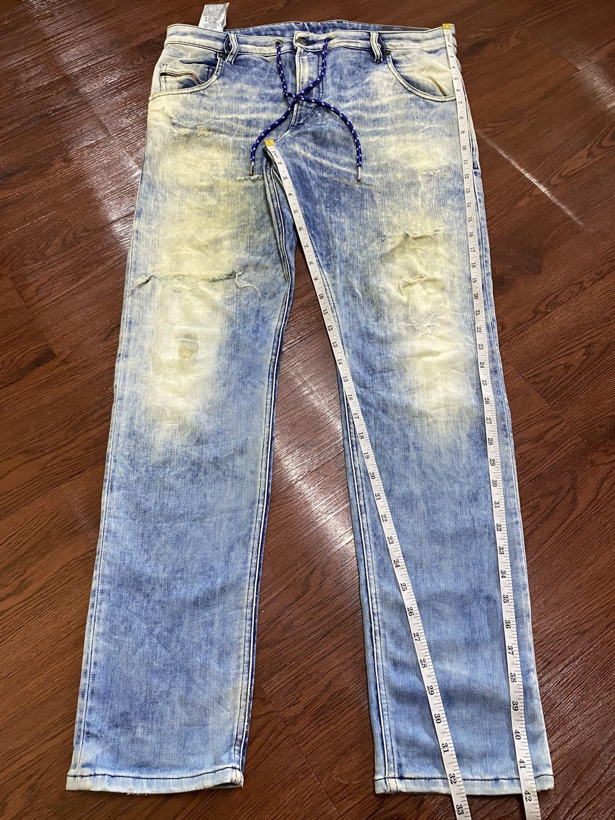 Diesel Black Gold Vintage Diesel Denim Vision Mud Wash Slim Jeans Size US 36 / EU 52 - 16 Thumbnail