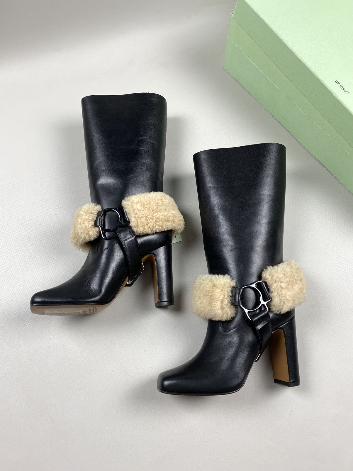 Off-White New! Off-White For Riding ladies Leather Boots Shoes Size 37 Size US 7 / IT 37 - 4 Thumbnail